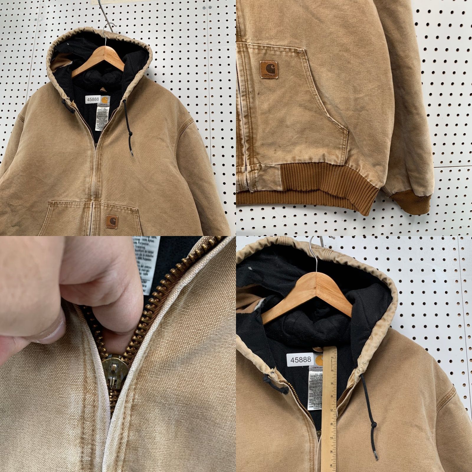 Carhartt VINTAGE Carhartt Jacket Mens XL Brown J130 Distressed Canvas Up Workwear Hooded Size US XL / EU 56 / 4 - 8 Thumbnail