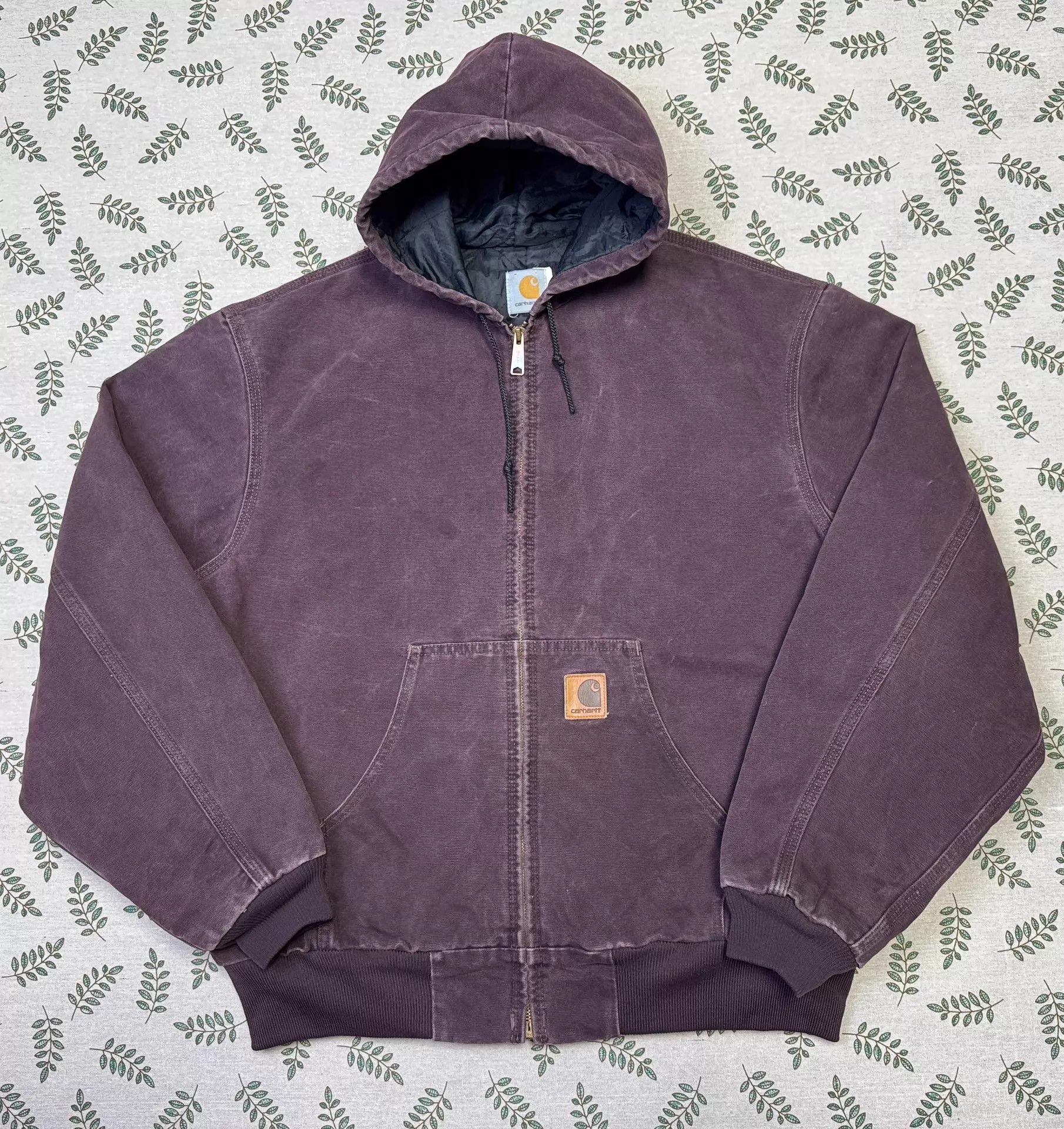 Carhartt Vintage Carhartt J06 Hooded XL Jacket Burgundy Size US XL / EU 56 / 4 - 2 Thumbnail