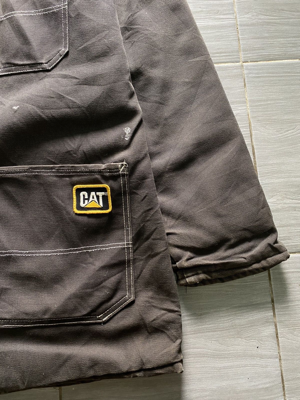 Caterpillar Vtg Caterpillar Heavy Jacket - Black Faded Size US XL / EU 56 / 4 - 6 Thumbnail