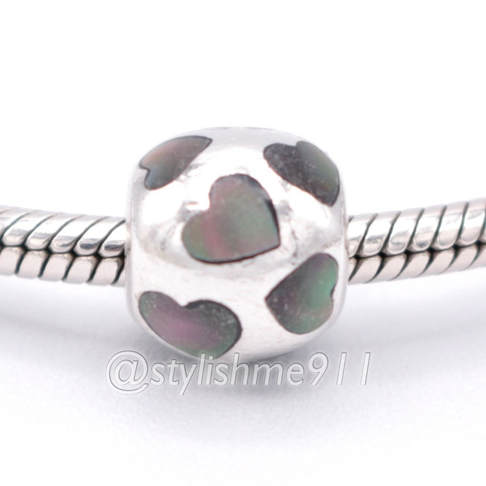 pandora Authentic PANDORA Love Me Black Mother of Pearl Charm Size ONE SIZE - 2 Thumbnail
