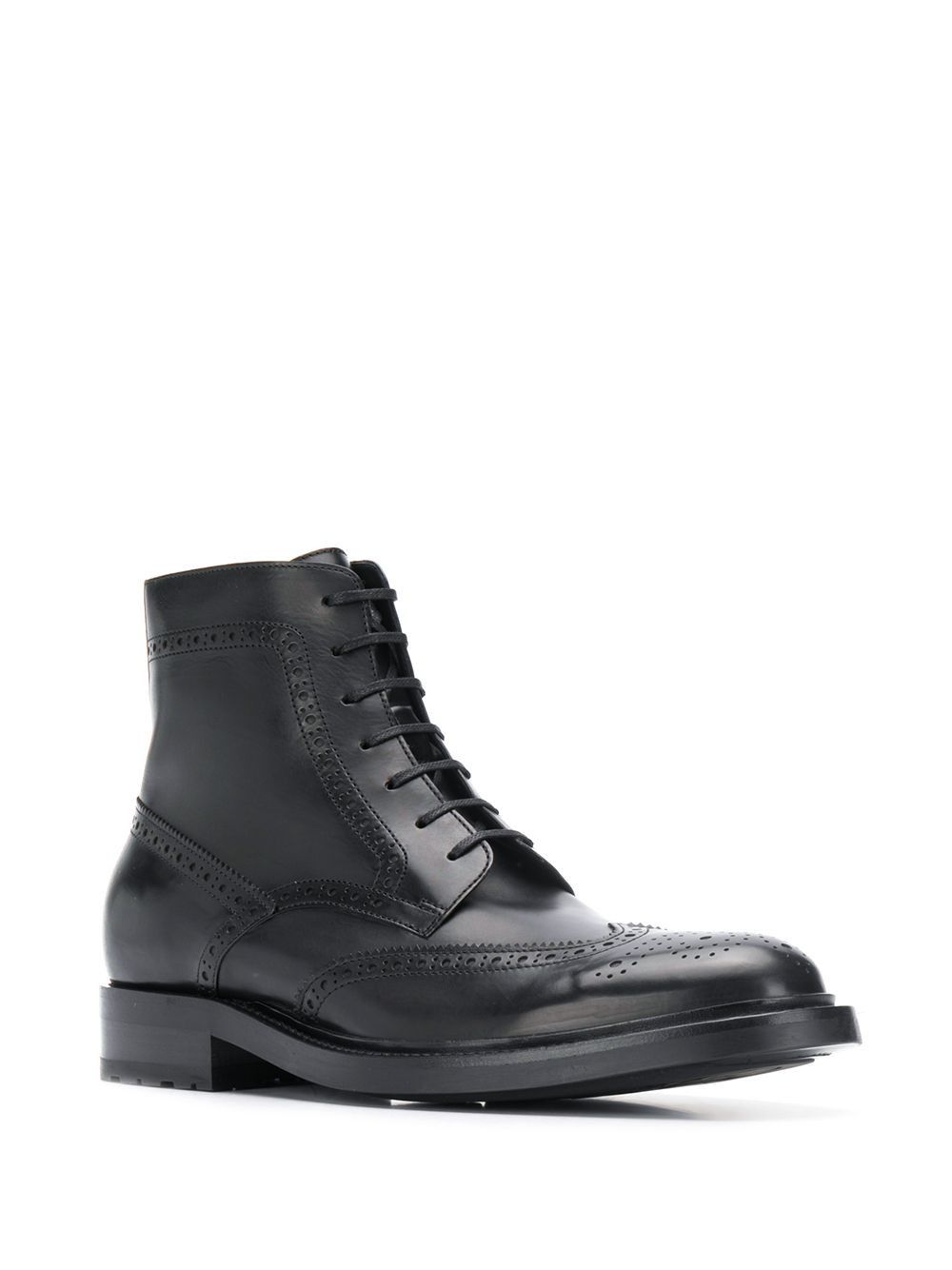 Saint Laurent Paris Saint laurent Brogue Ankle Boots - Smooth Black Leather Size US 10.5 / EU 43-44 - 4 Thumbnail