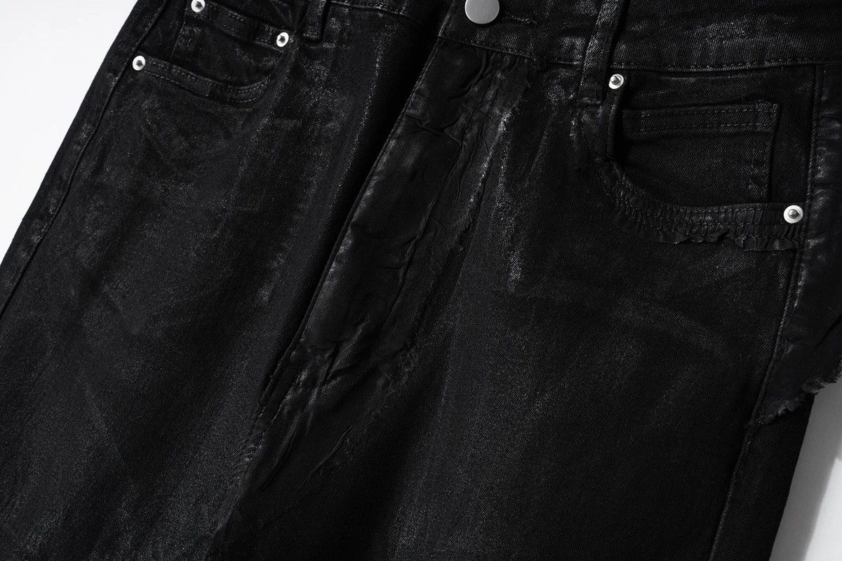 Japanese Brand Streetwear Wax Leather Stretch Hombre Baggy Flare Pants Size US 34 / EU 50 - 7 Thumbnail