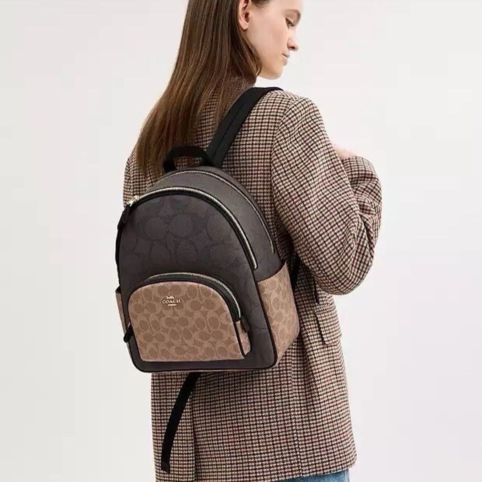 Coach NWT Coach Court Backpack CZ771 Gold/Walnut/Tan Size ONE SIZE - 3 Thumbnail