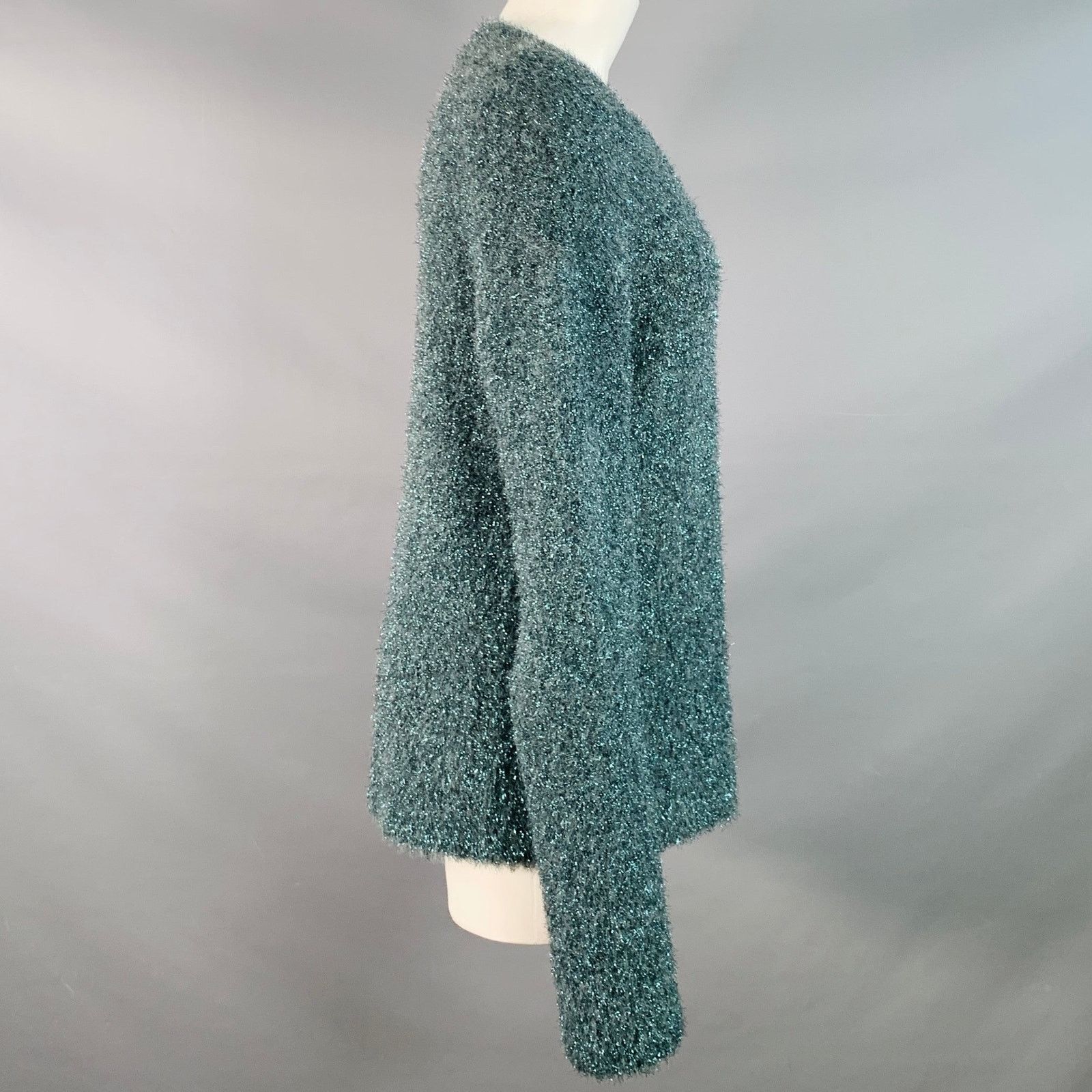 Sies Marjan Size XS Metallic Green Polyamide Blend Crew Neck Pullover Size XS / US 0-2 / IT 36-38 - 3 Thumbnail
