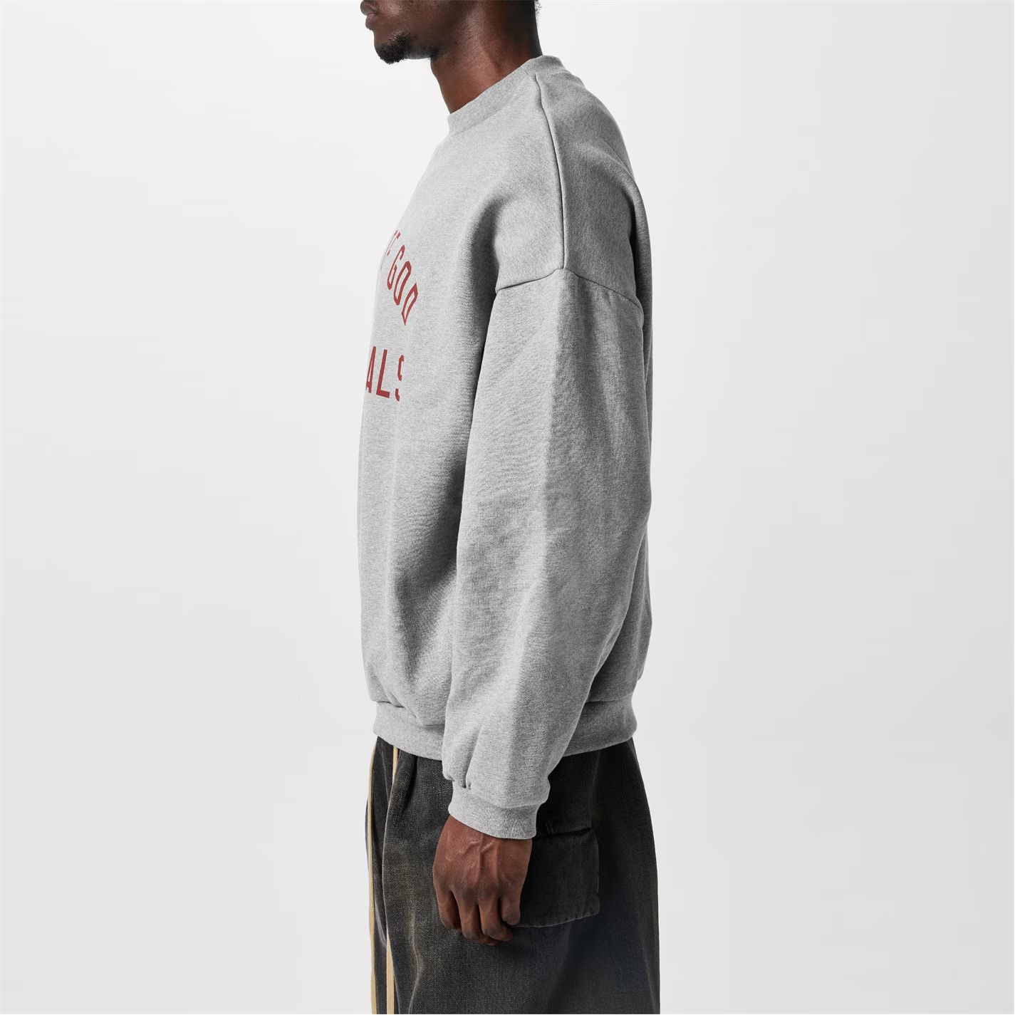 Fear of God o1g2r1mq0426 Fleece Crew Neck Sweater in Heather Grey Size US XS / EU 42 / 0 - 4 Thumbnail