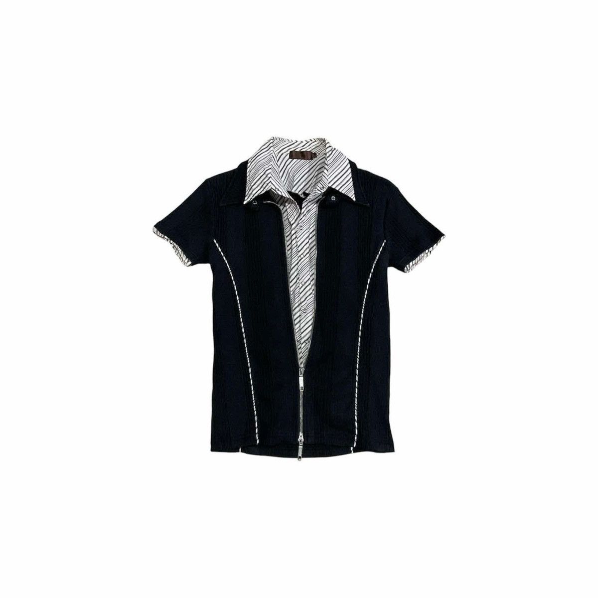 Hysteric Glamour × If Six Was Nine × Japanese Brand 🔥Y2K Japanese Agate Gothic Zipper Double Layer Shirt Size US S / EU 44-46 / 1 - 2 Thumbnail