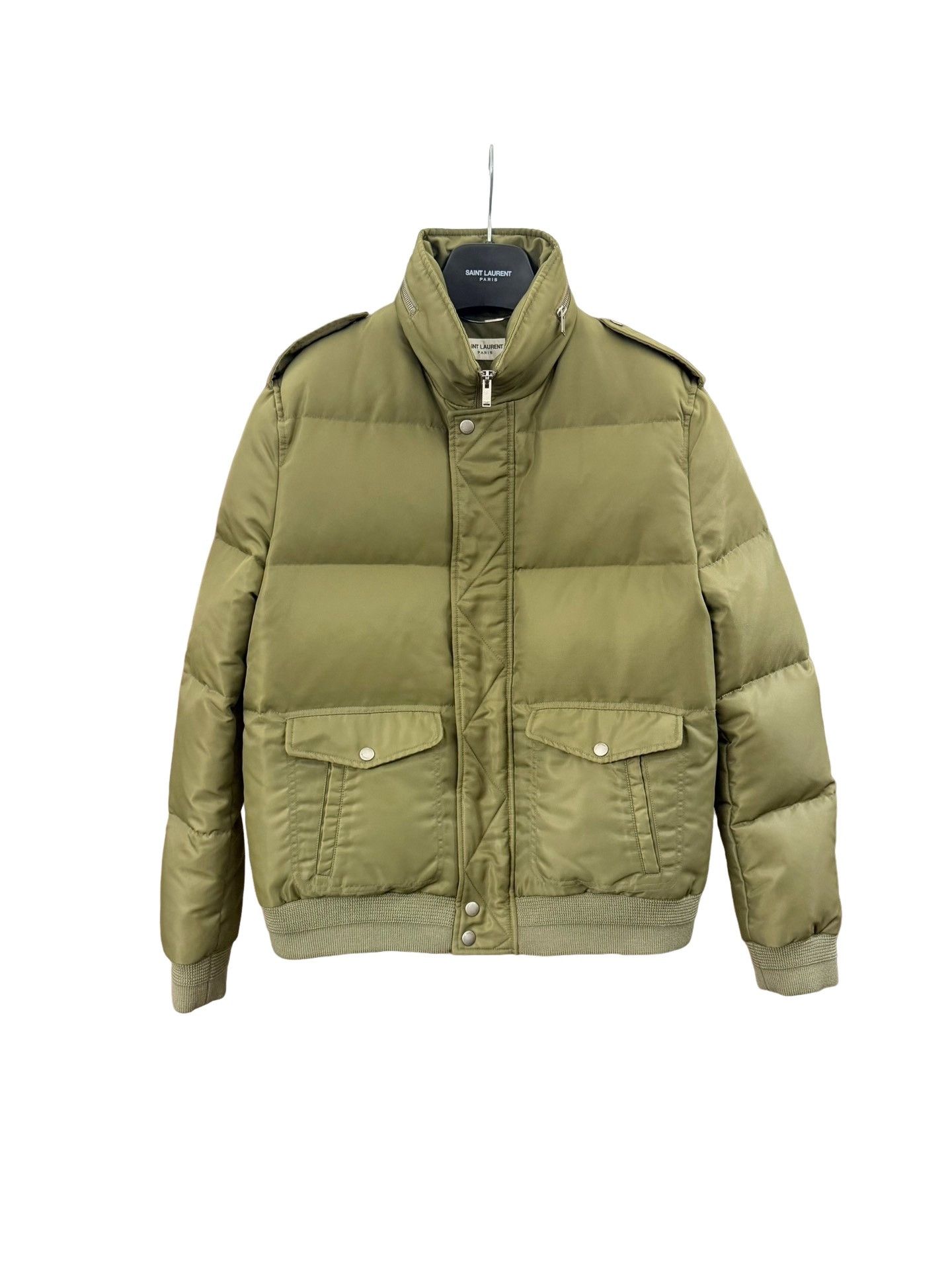 Saint Laurent Paris Saint Laurent Green Puffer Bomber Jacket Size 50 Size US M / EU 48-50 / 2 - 1 Thumbnail