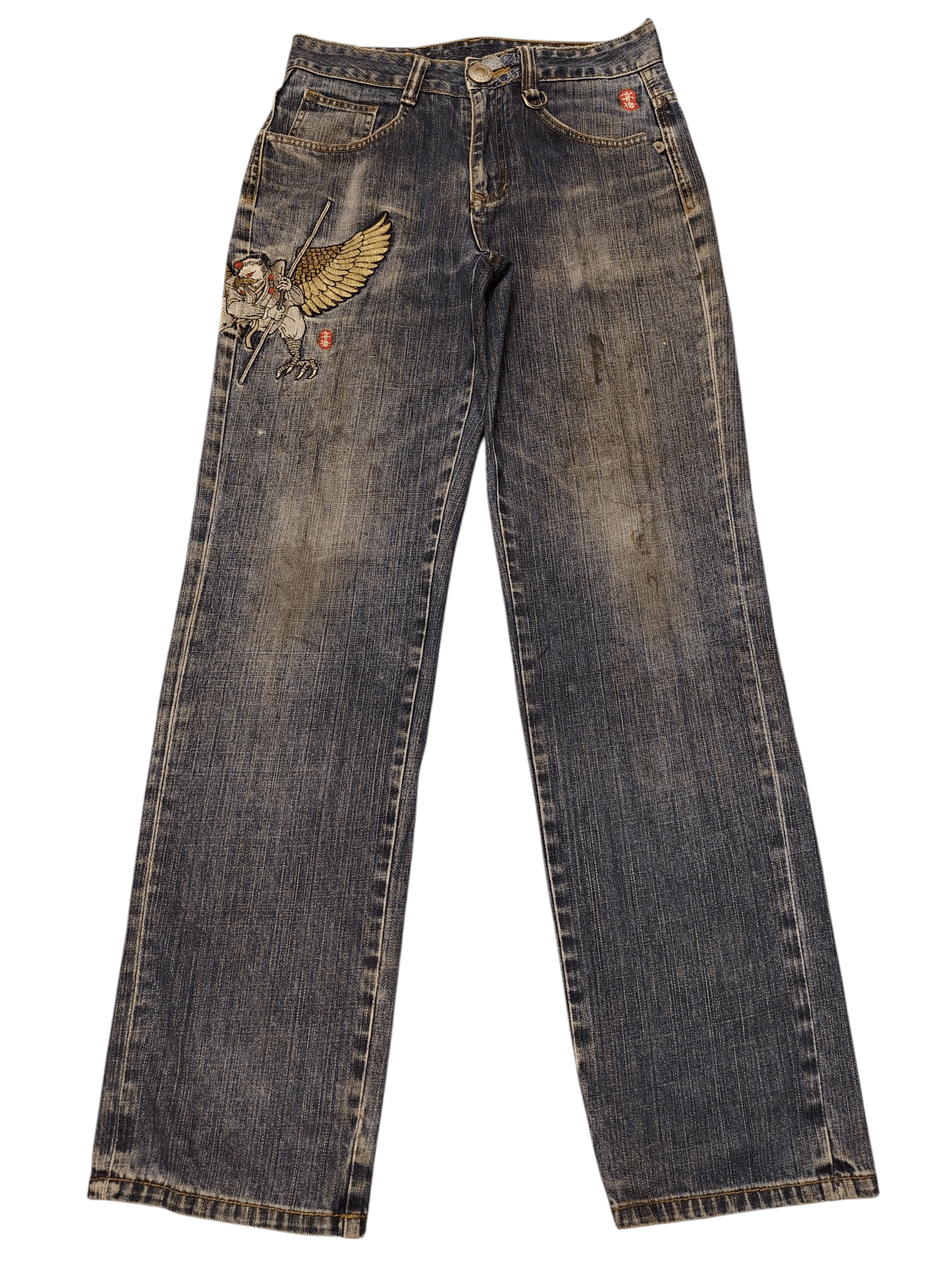 Japanese Osaka Big Train Inspired Karakuri style Flare Jeans