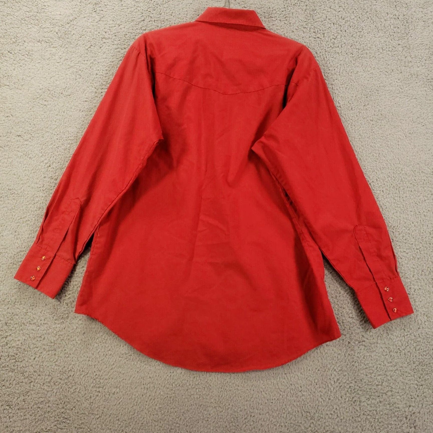 Vintage Ely Cattleman Western Pearl Snap Shirt Mens 16.5 34 Red Rodeo Cowboy Long Sleeve Size US L / EU 52-54 / 3 - 8 Thumbnail
