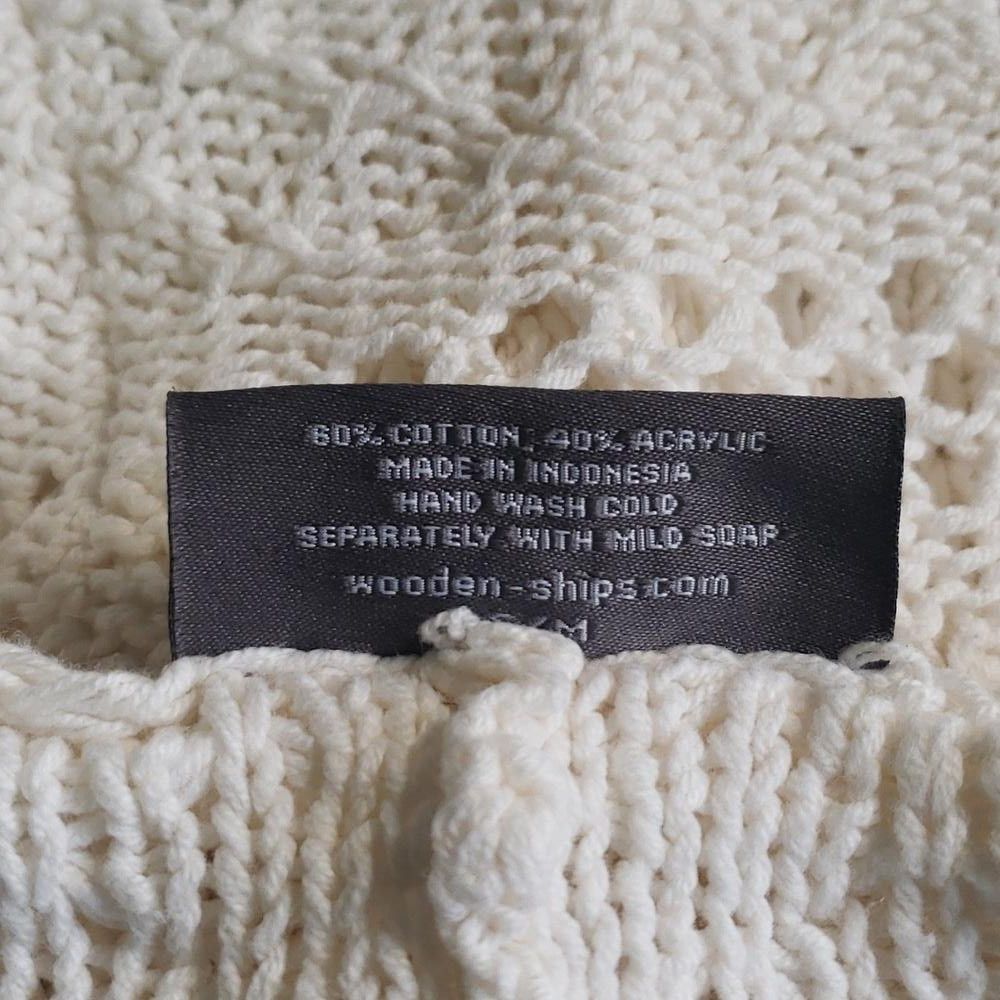 Designer CT725 Wooden Ships "Paola Buendia" Cream Sweater S/M Size S / US 4 / IT 40 - 4 Thumbnail