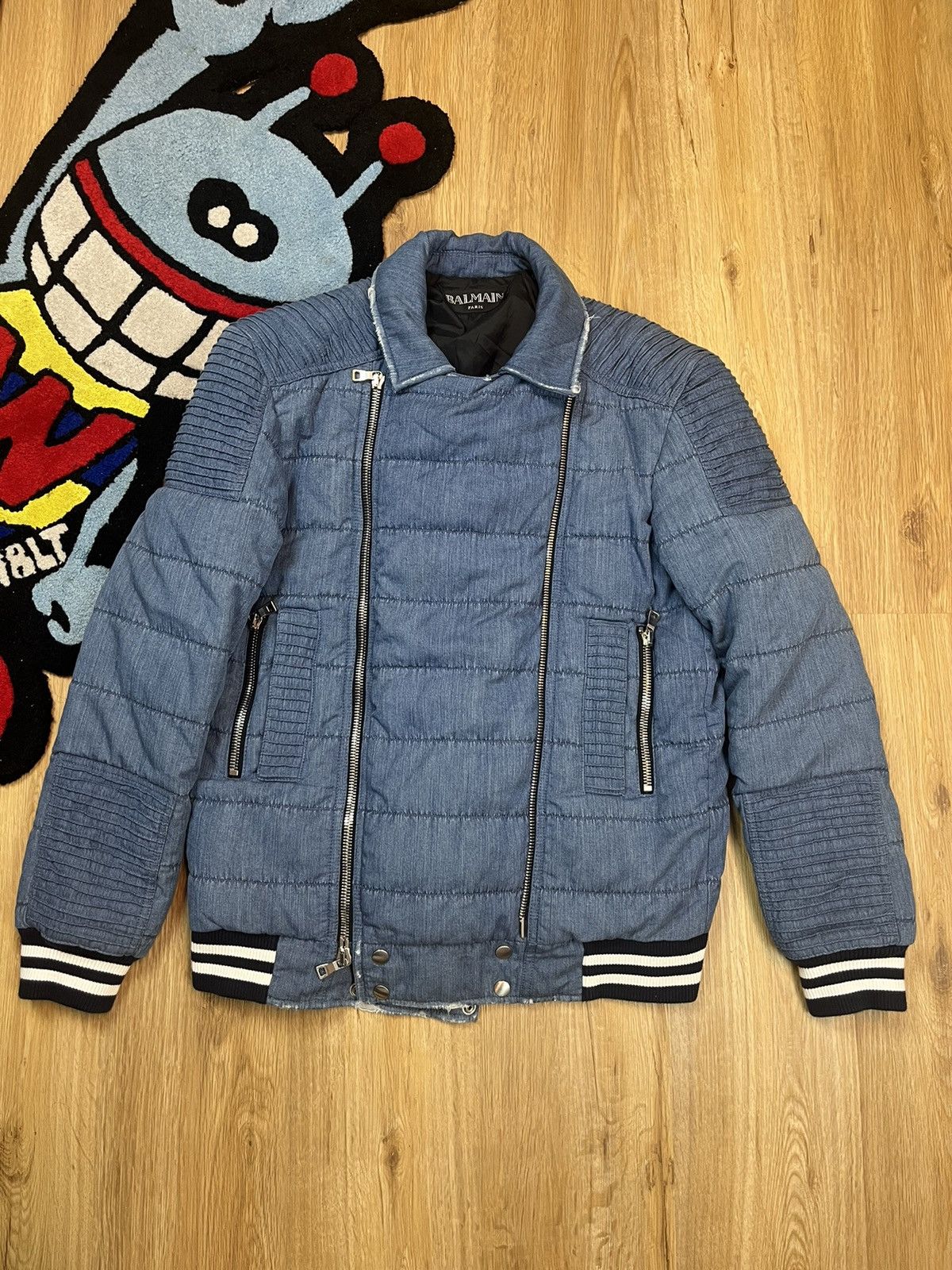 Balmain SAMPLE Balmain biker distressed Puffer jacket Size US M / EU 48-50 / 2 - 1 Thumbnail