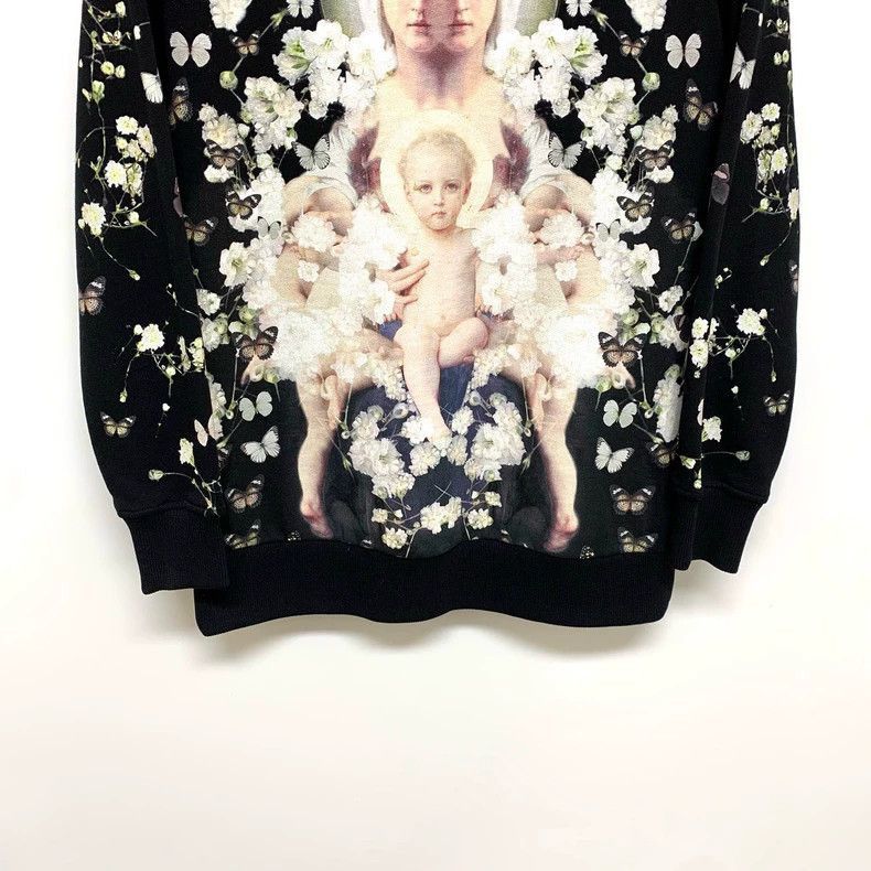 Givenchy Givenchy Black Floral Pattern Sweatshirt XS-2507 Size US XS / EU 42 / 0 - 1 Thumbnail