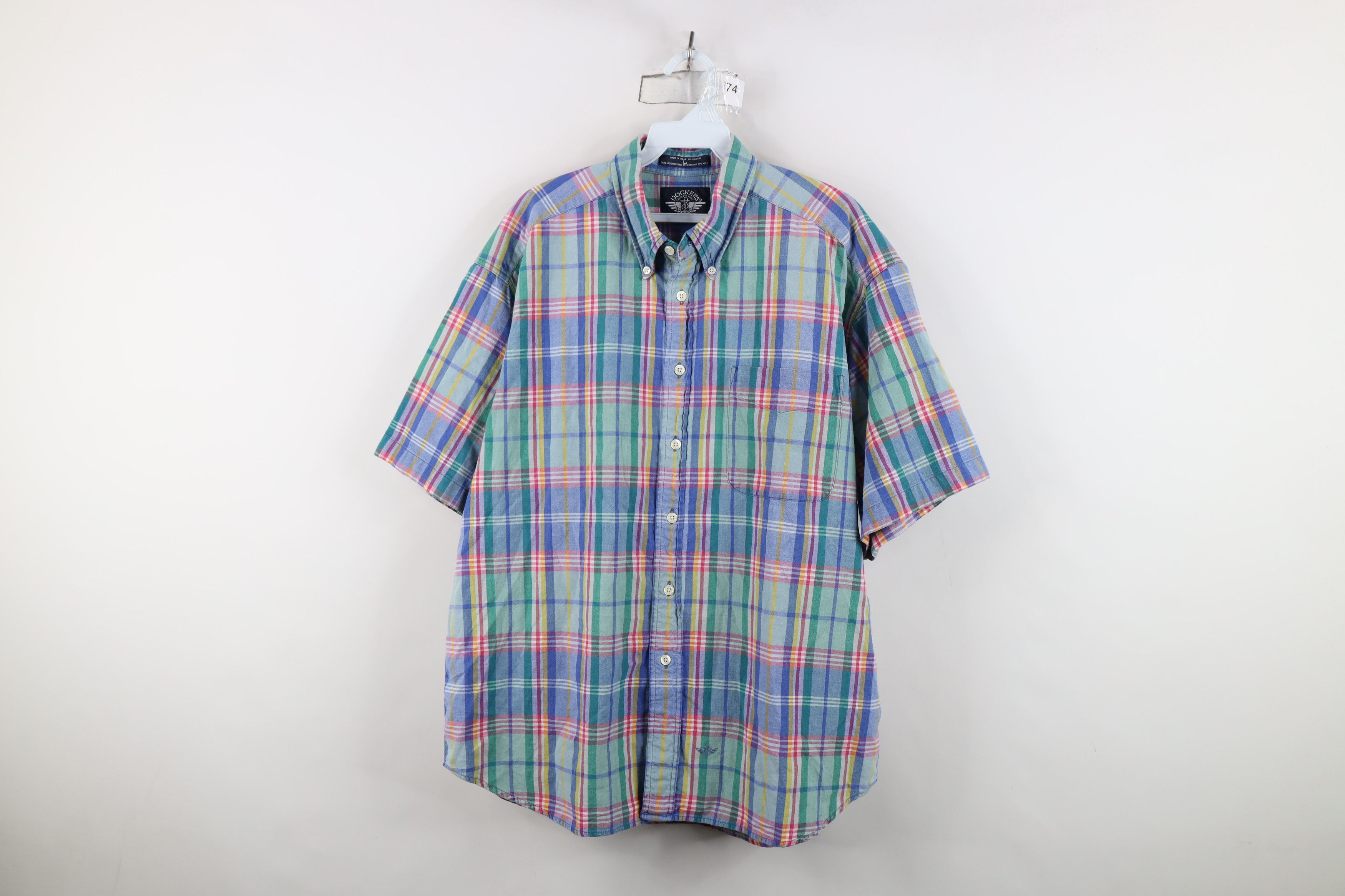 Vintage Vintage 90s Streetwear Plaid Collared Button Down Shirt Size US L / EU 52-54 / 3 - 1 Thumbnail