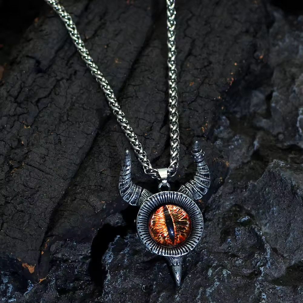 Jewelry Retro Devil Eyes Pendant Necklace Size ONE SIZE - 3 Thumbnail