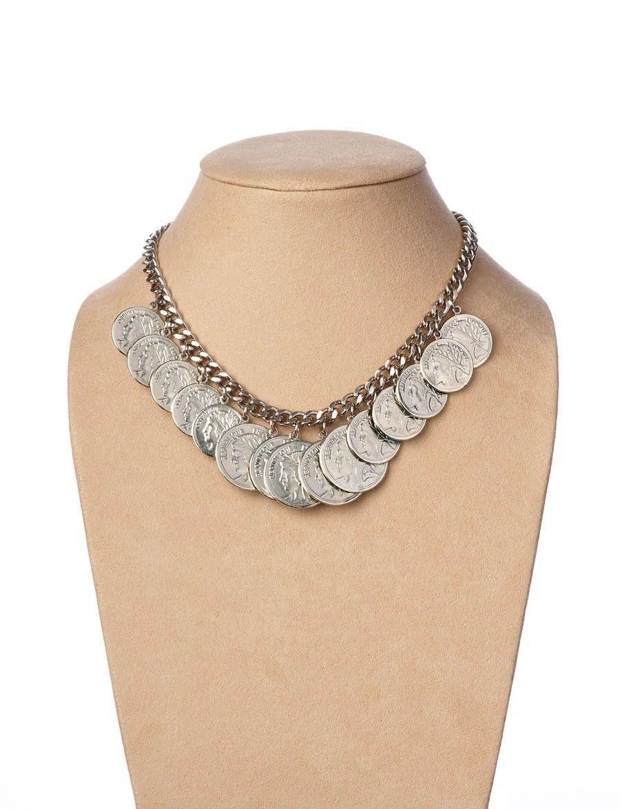 New Authentic Silver St.Tropez Coin Necklace