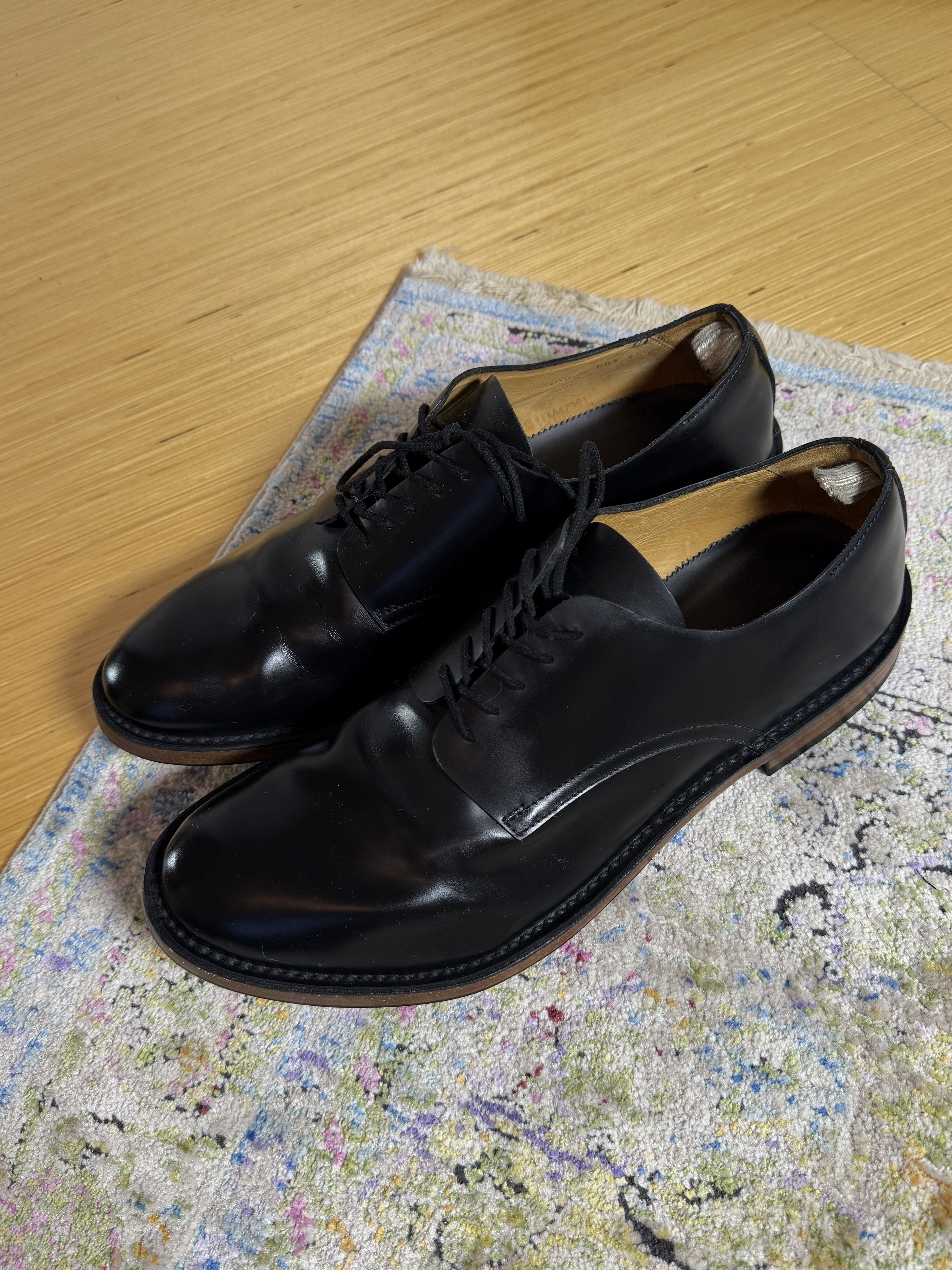 Officine Creative Officine Creative Black Leather Derby Shoes ANATOMIA 012 Size US 11 / EU 44 - 2 Thumbnail