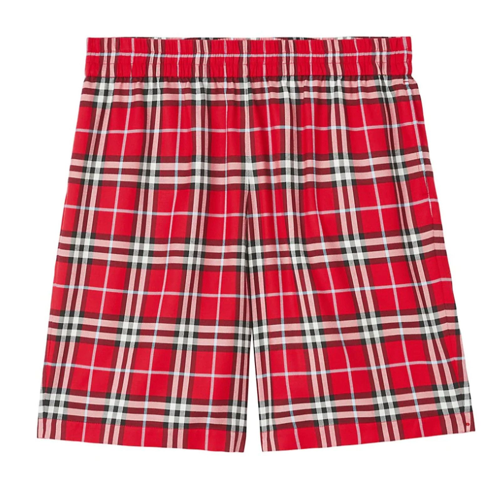 image of Burberry Bradeston Plaid Shorts Red, Men's (Size 30)