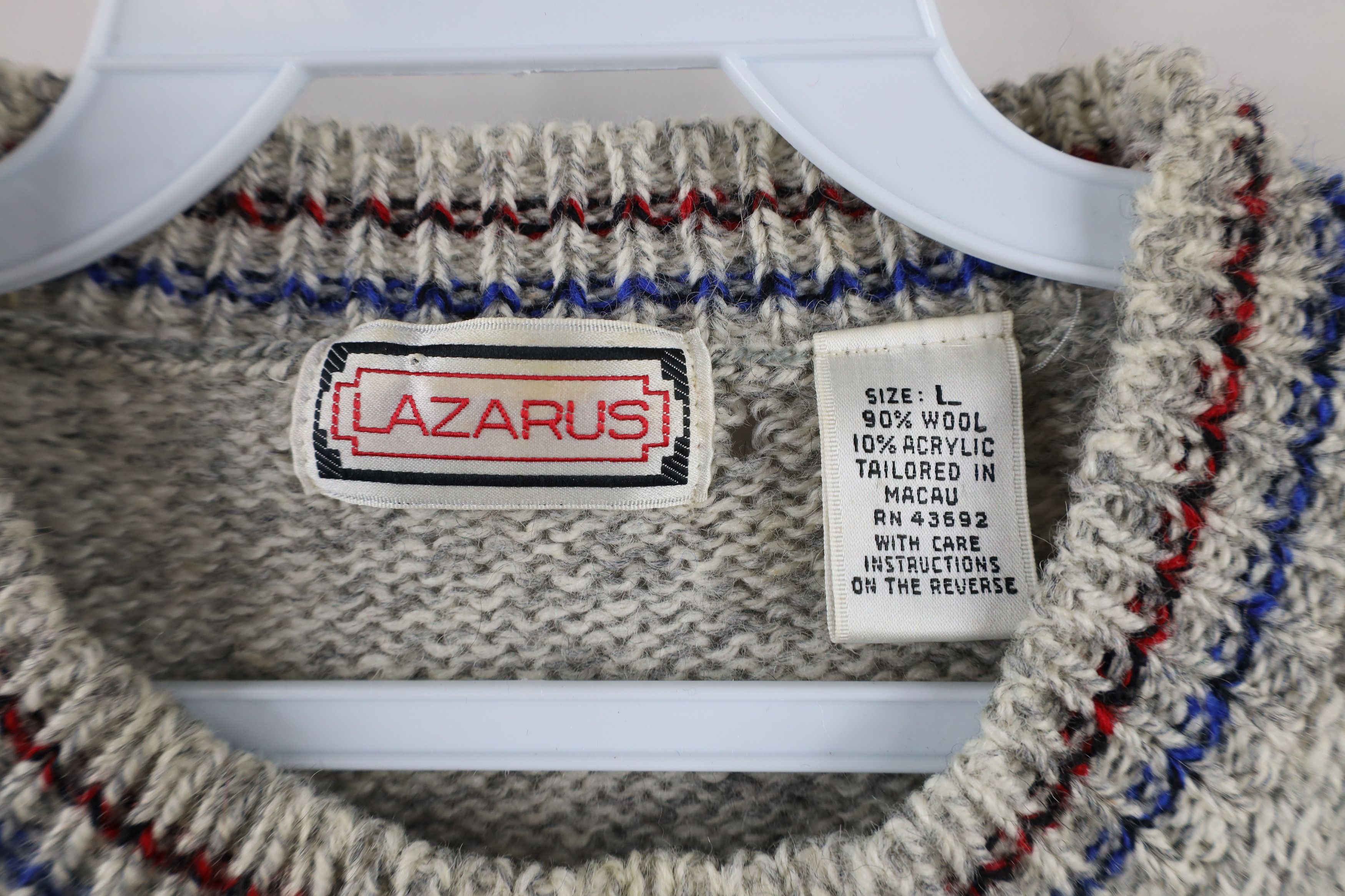Vintage Vintage 90s Streetwear Heavyweight Wool Blend Knit Sweater Size US L / EU 52-54 / 3 - 4 Thumbnail
