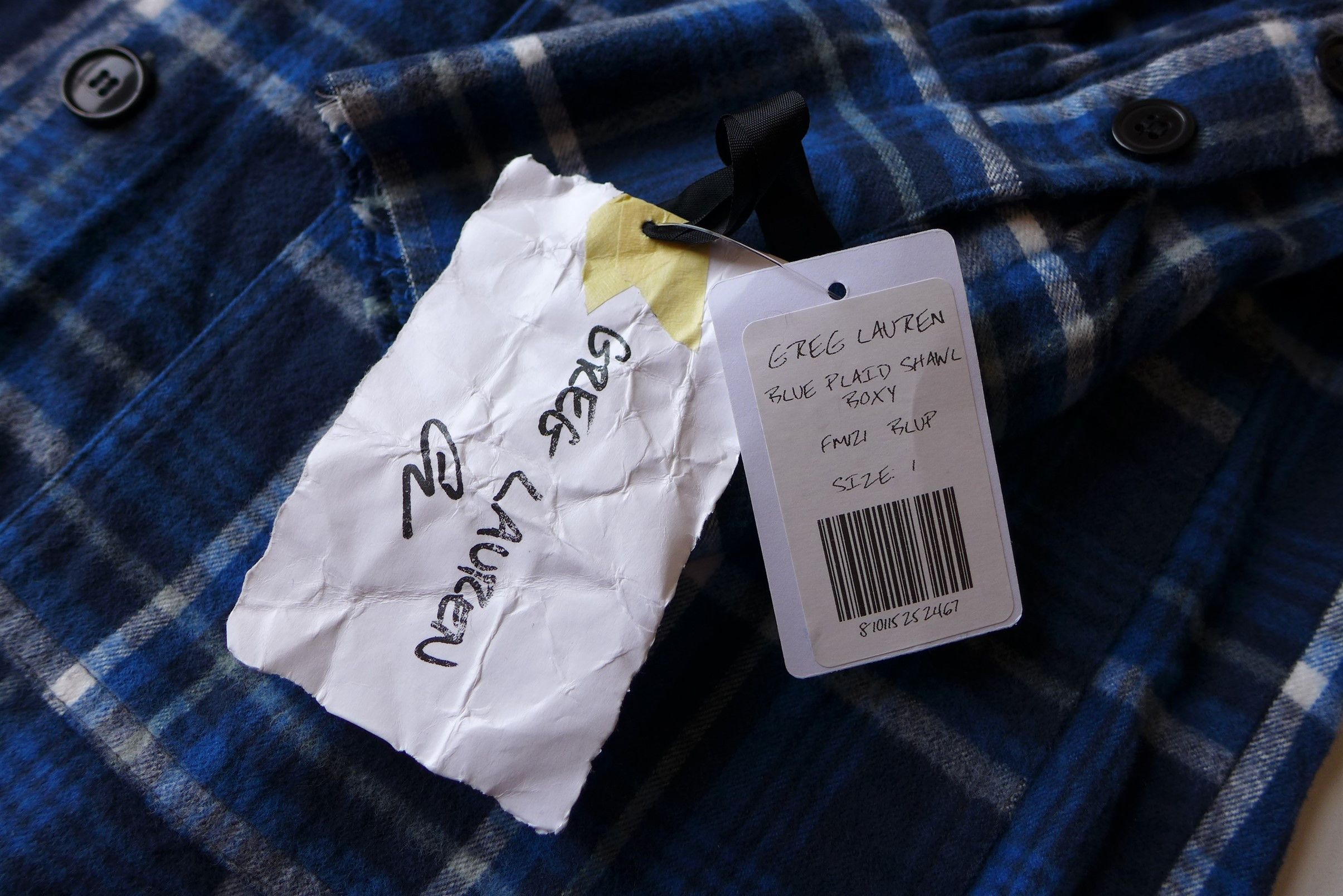 Greg Lauren Greg Lauren Oversized Shawl Collar Jacket - Blue Plaid Size US S / EU 44-46 / 1 - 12 Thumbnail