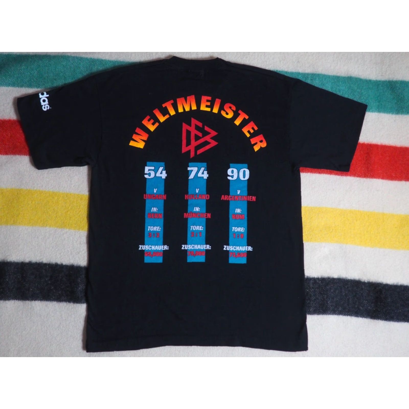 Adidas VINTAGE Adidas Germany National Team FIFA World Cup Champs Black Tee T-Shirt L Mens Size US L / EU 52-54 / 3 - 2 Thumbnail