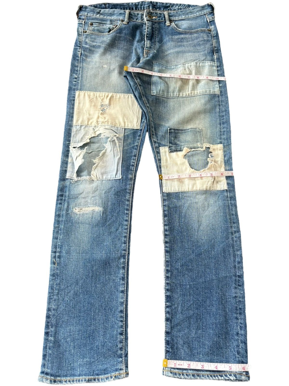 Japan Blue Vintage Y2K Japan Blue Malibu Patchwork Reworked Jeans Size US 32 / EU 48 - 9 Thumbnail