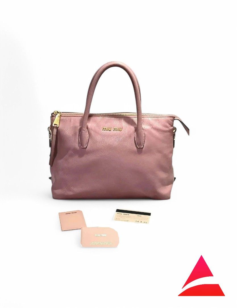 Miu Miu Miu Miu - Pink Goat Leather Handbag Shoulder Bag Vintage Size ONE SIZE - 1 Thumbnail