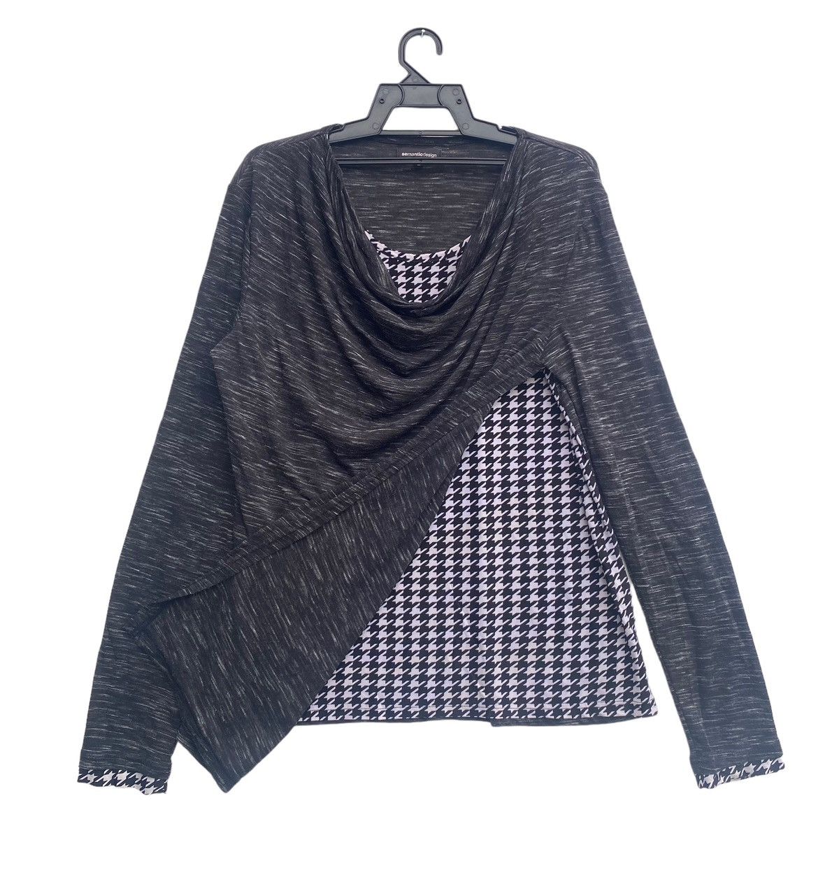 Japanese Brand Rare Semantic Design japan double layer drape cut shirt Size XL / US 12-14 / IT 48-50 - 2 Thumbnail