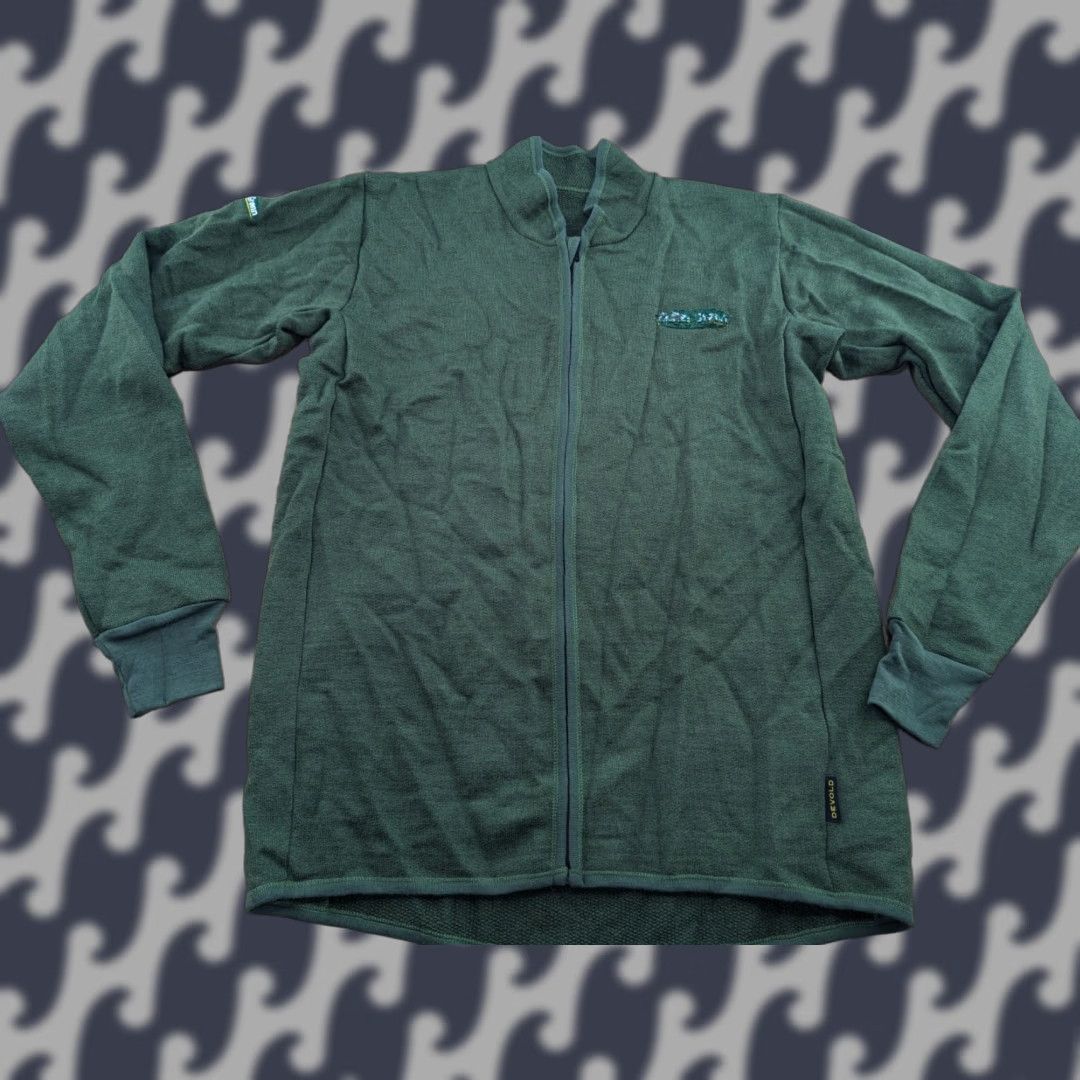 Vintage Devold Protection Jacket Mens L Green Full Zip 100% Merino Wool Work Outdoor Jacket Size US L / EU 52-54 / 3 - 1 Thumbnail