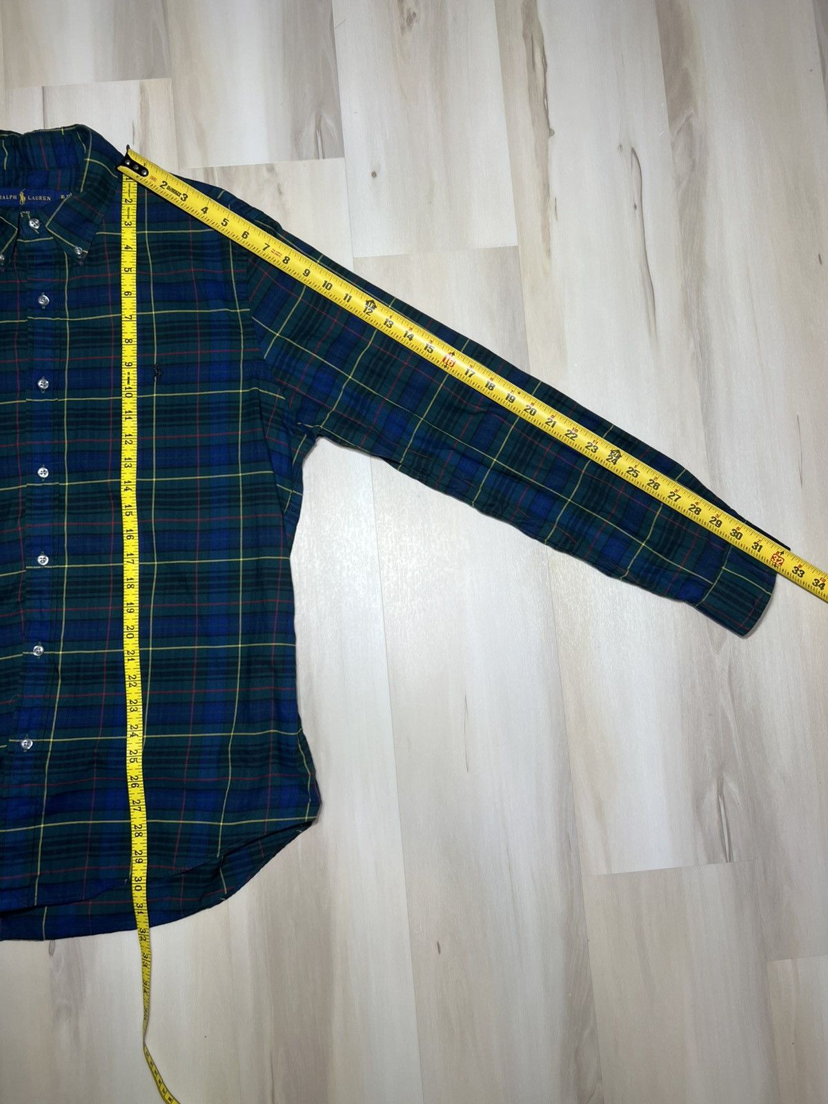 Polo Ralph Lauren Ralph Lauren Shirt Mens XL Slim Fit Madras Green Plaid Size US XL / EU 56 / 4 - 5 Thumbnail