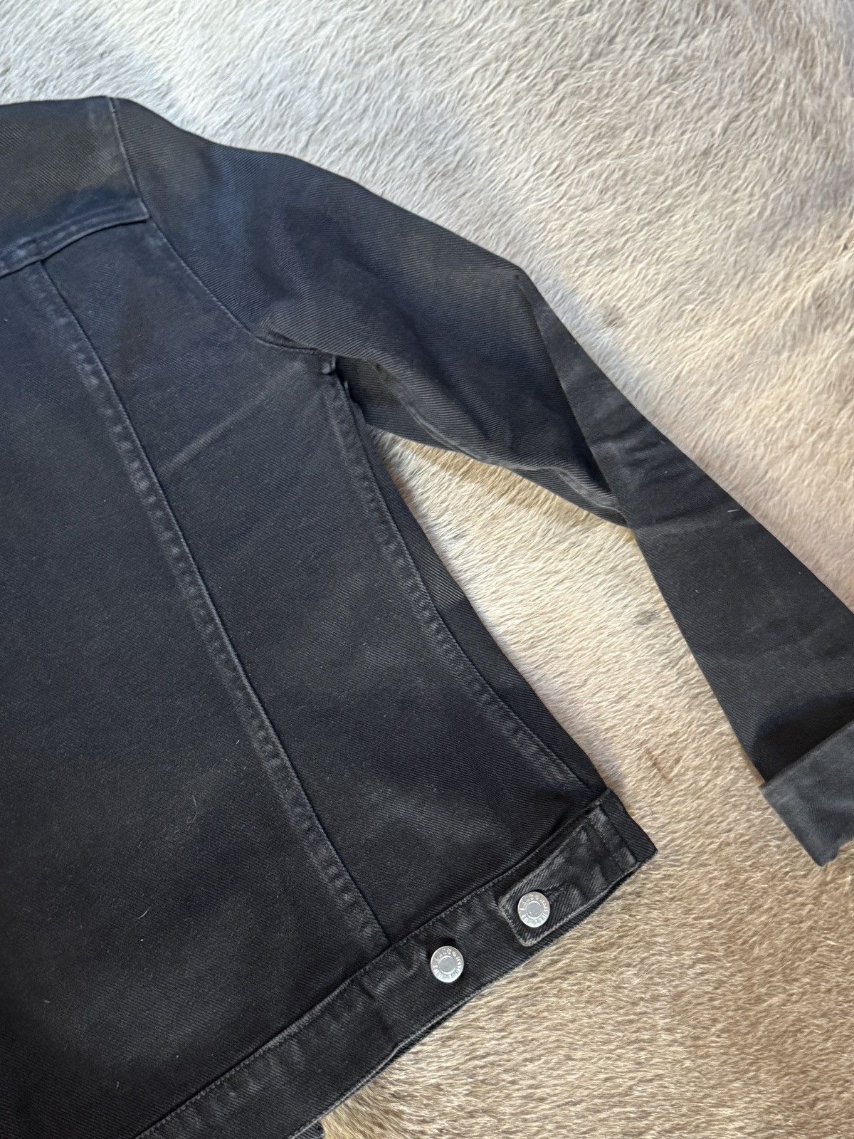 Helmut Lang Vintage 1999 Helmut Lang Black Denim Jacket Sz 42 Waxed Worn Size US XS / EU 42 / 0 - 10 Thumbnail