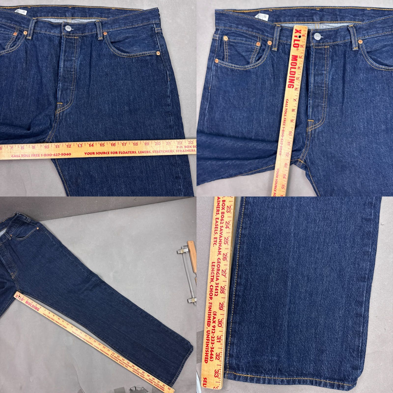 Levi's Levi's 501 Jeans Mens 38x34 Blue Denim Button Fly Straight Classic Chore Jeans Mens Regular 38 Blue Denim Cotton 5-Pocket Design Vintage: No Size US 38 / EU 54 - 9 Thumbnail
