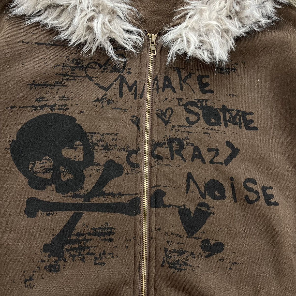 If Six Was Nine 2000s Shein Skulls Poem Fur Zip Hoodie I6was9 Lgb Style Size US M / EU 48-50 / 2 - 5 Thumbnail