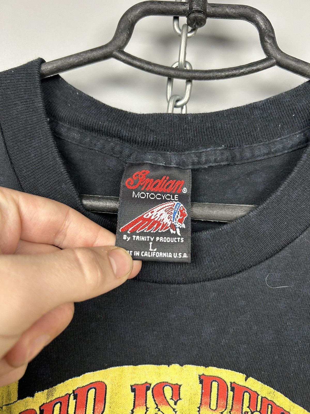 Vintage Vintage 90s Older is Better Indian Motocycle Biker Tee Size US L / EU 52-54 / 3 - 3 Thumbnail