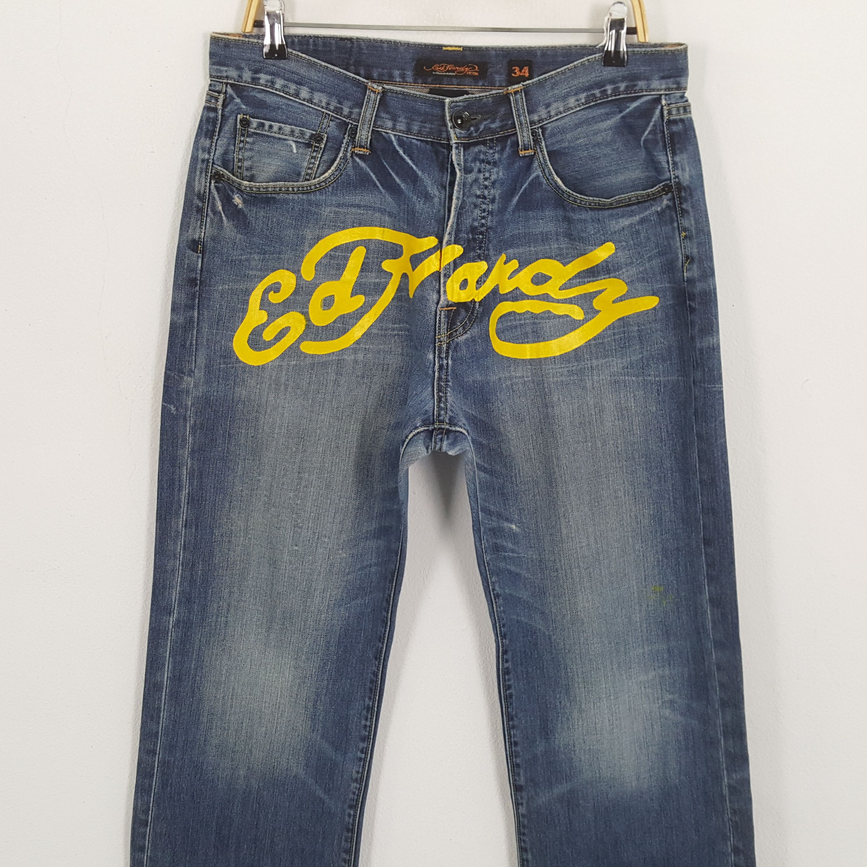 Christian Audigier × Ed Hardy × Vintage Vintage ED HARDY by CHRISTIAN AUDIGIER Designer Brand Jeans Size US 33 - 2 Thumbnail