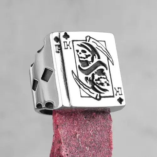 Jewelry Grim Reaper Poker King Skull Ring Size ONE SIZE - 2 Thumbnail