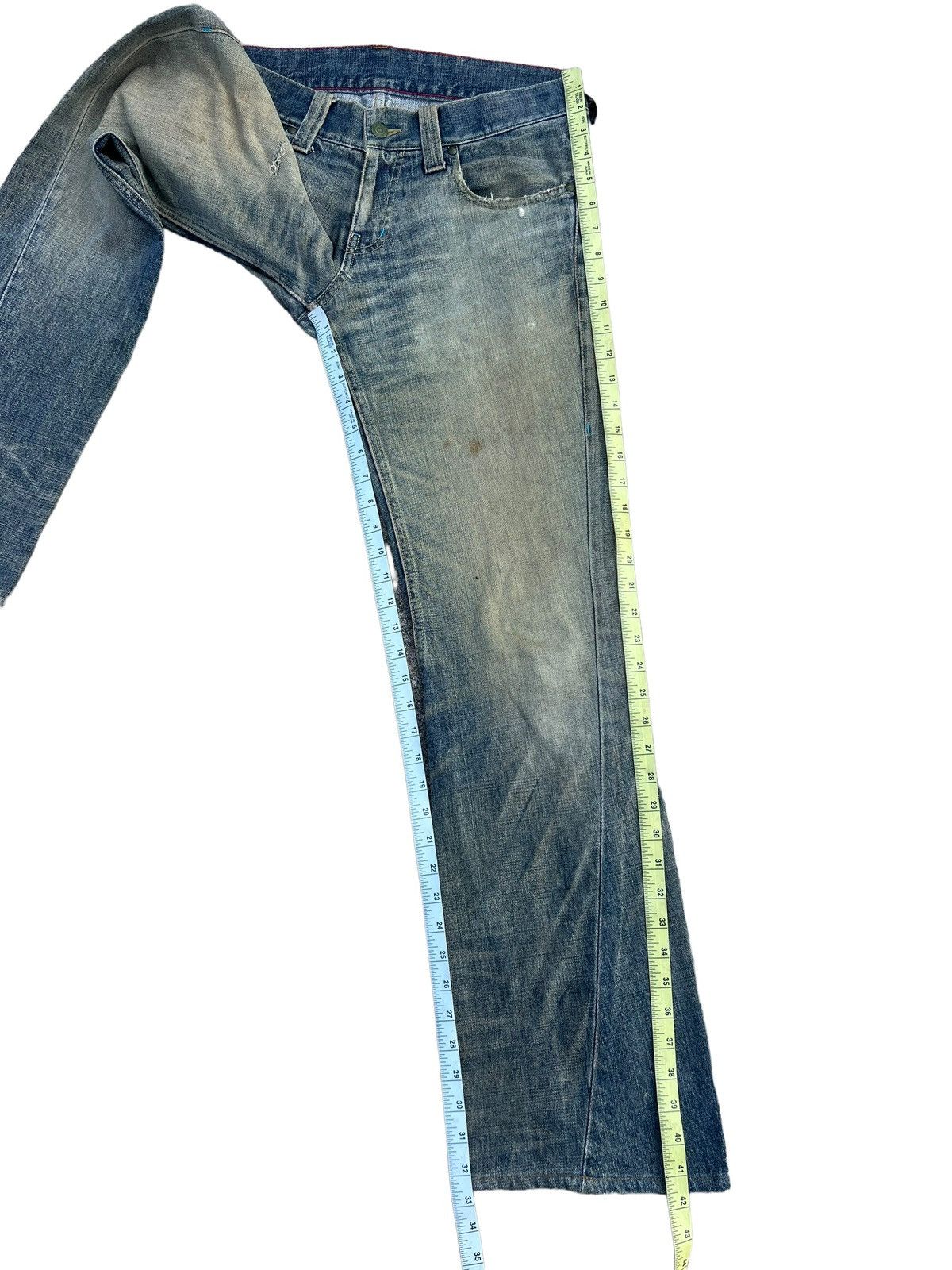 Vintage Vintage Tornado Mart Japan Distress Mud Denim Flare Jeans Size US 31 - 5 Thumbnail