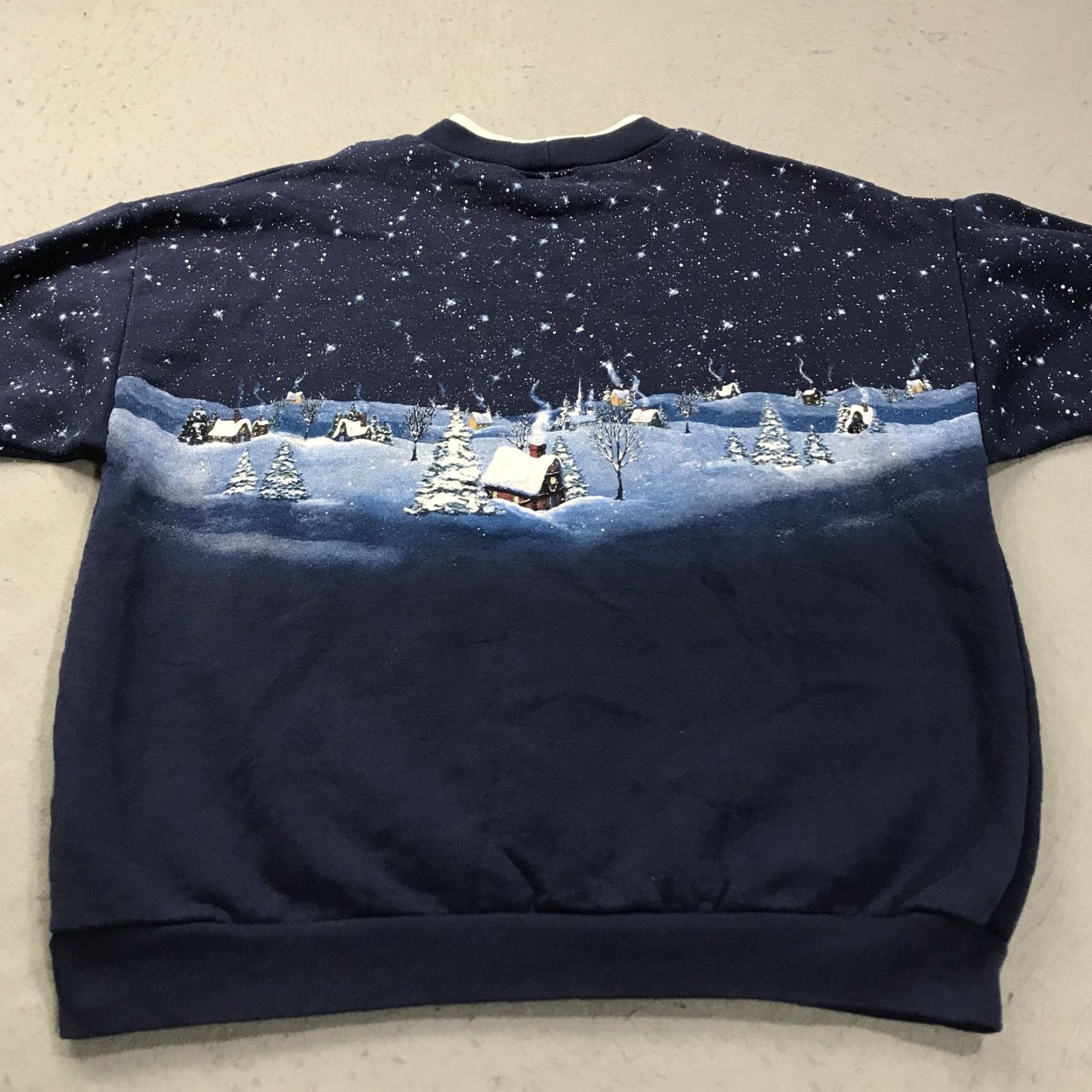Vintage VINTAGE Artisan Sweatshirt Mens Large Blue AOP Nature Angel Christmas Crewneck Graphic Print Christmas Theme 1990s Mens Size US L / EU 52-54 / 3 - 5 Thumbnail