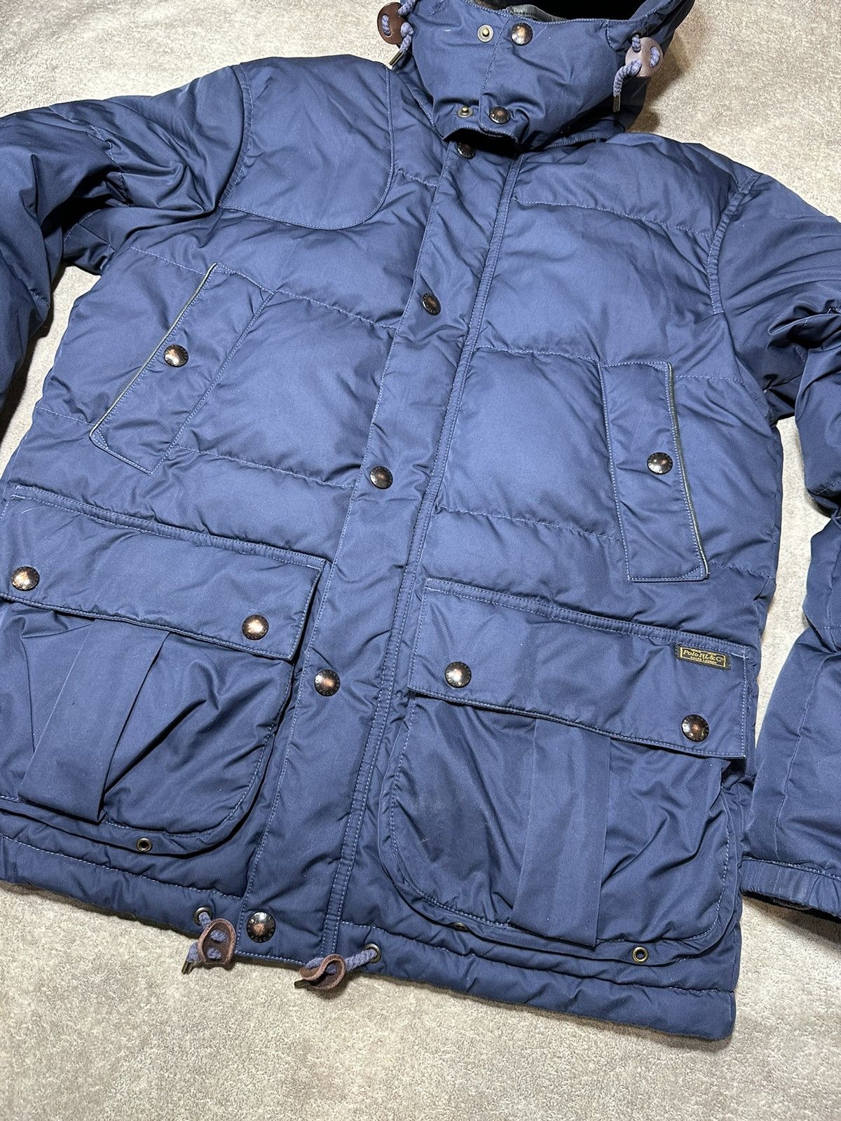 Polo Ralph Lauren × Ralph Lauren × Vintage Polo Ralph Lauren Navy Down Hooded Puffer Jacket Vintage Size US S / EU 44-46 / 1 - 3 Thumbnail