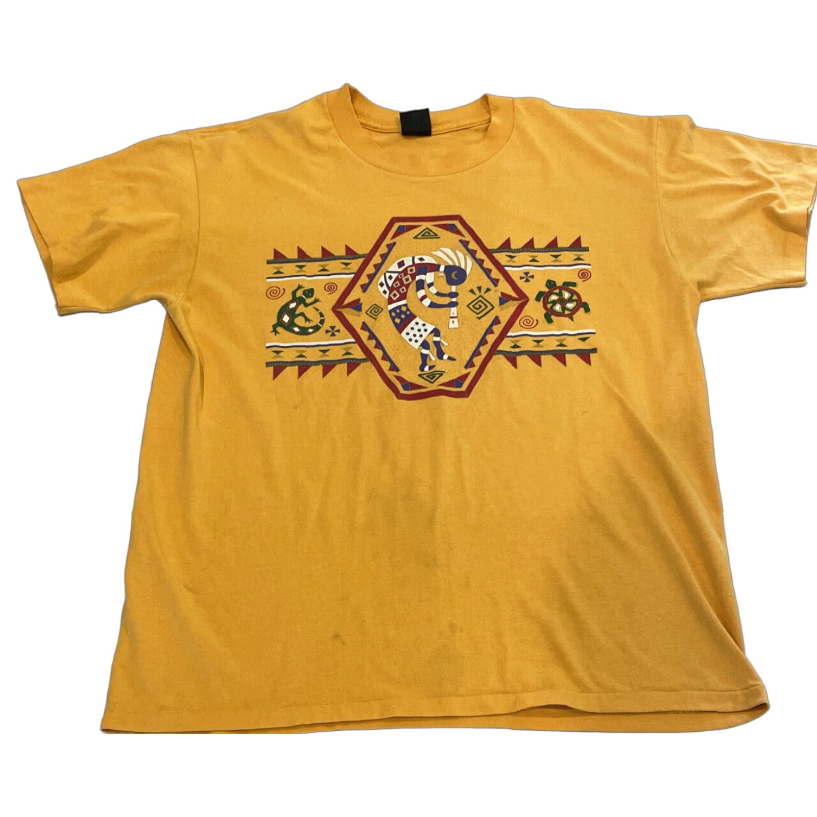 Vintage VINTAGE Unbranded Gecko Lizard Graphic T-Shirt Adult XL Orange Solid Short Sleeve 80s 90s Southwestern Mens Size US XL / EU 56 / 4 - 1 Thumbnail
