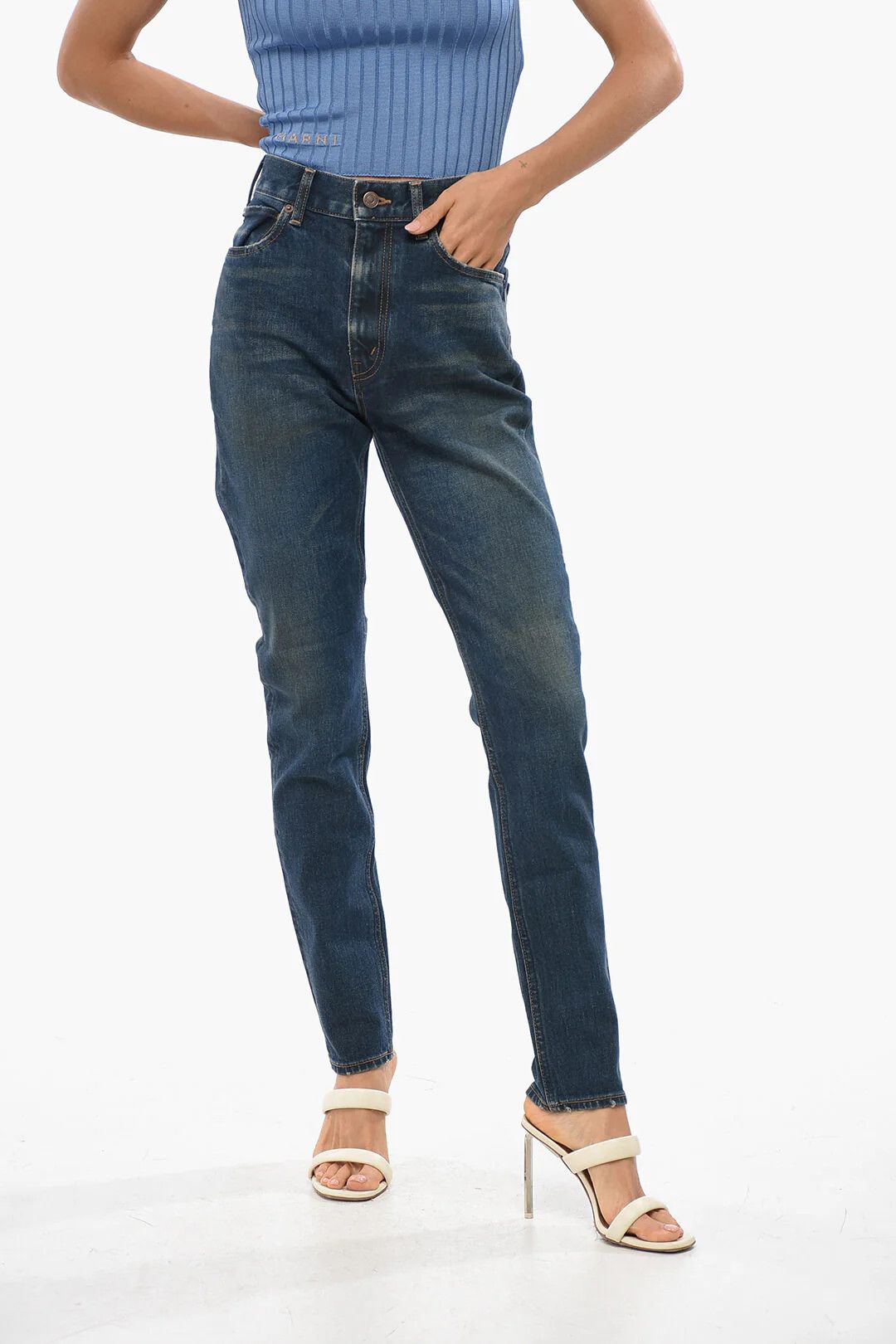 Celine og1mm0326 Slim Fit Jeans in Blue Size 30" / US 8 / IT 44 - 1 Thumbnail
