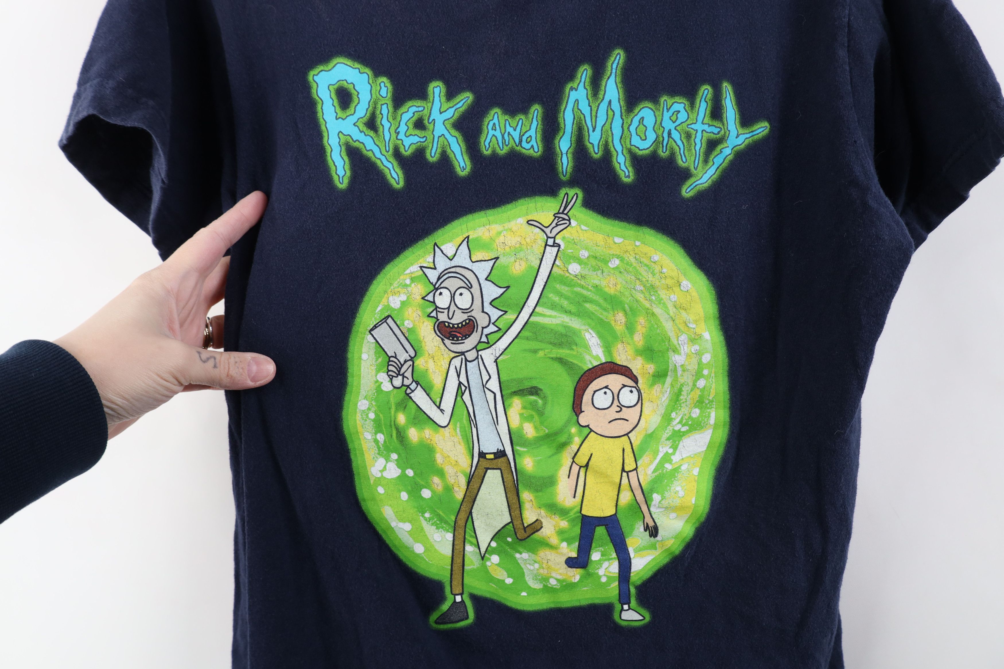 Vintage Y2K Rick and Morty Cartoon Short Sleeve T-Shirt Blue Size S / US 4 / IT 40 - 4 Thumbnail