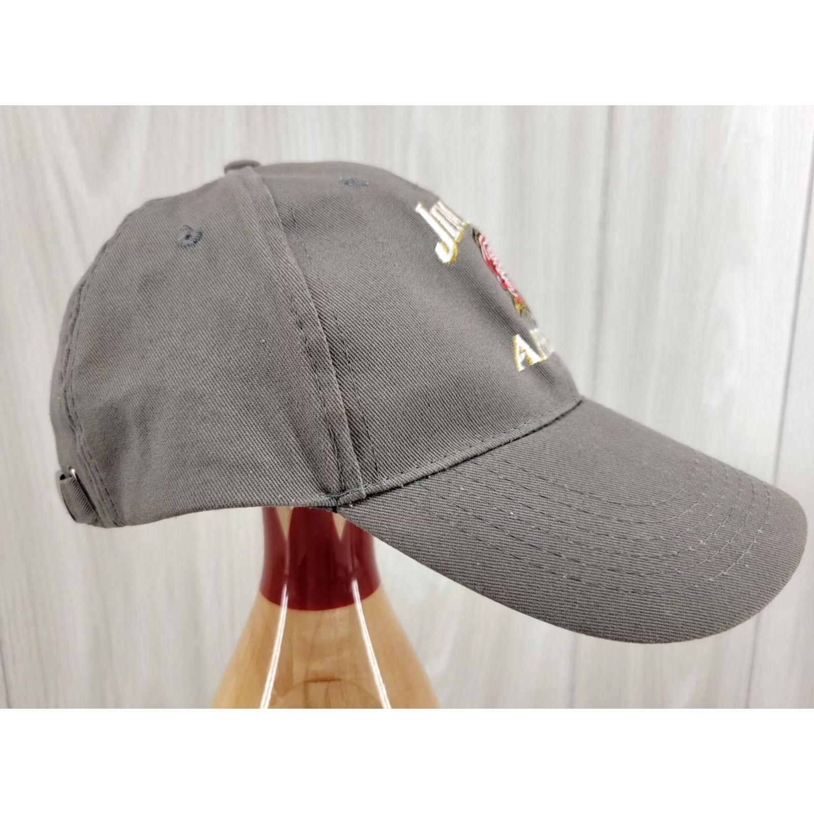 Apple Jim Beam Apple Mens Trucker Hat Adjustable Cap Embroidered Gray One Size Fits All Logo Size ONE SIZE - 5 Thumbnail