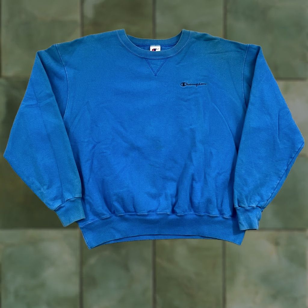 Champion VINTAGE Champion Sweatshirt Adult 2XL Blue Spell Out 90s Pullover Sport Athletic Shirt? Size US XXL / EU 58 / 5 - 1 Thumbnail