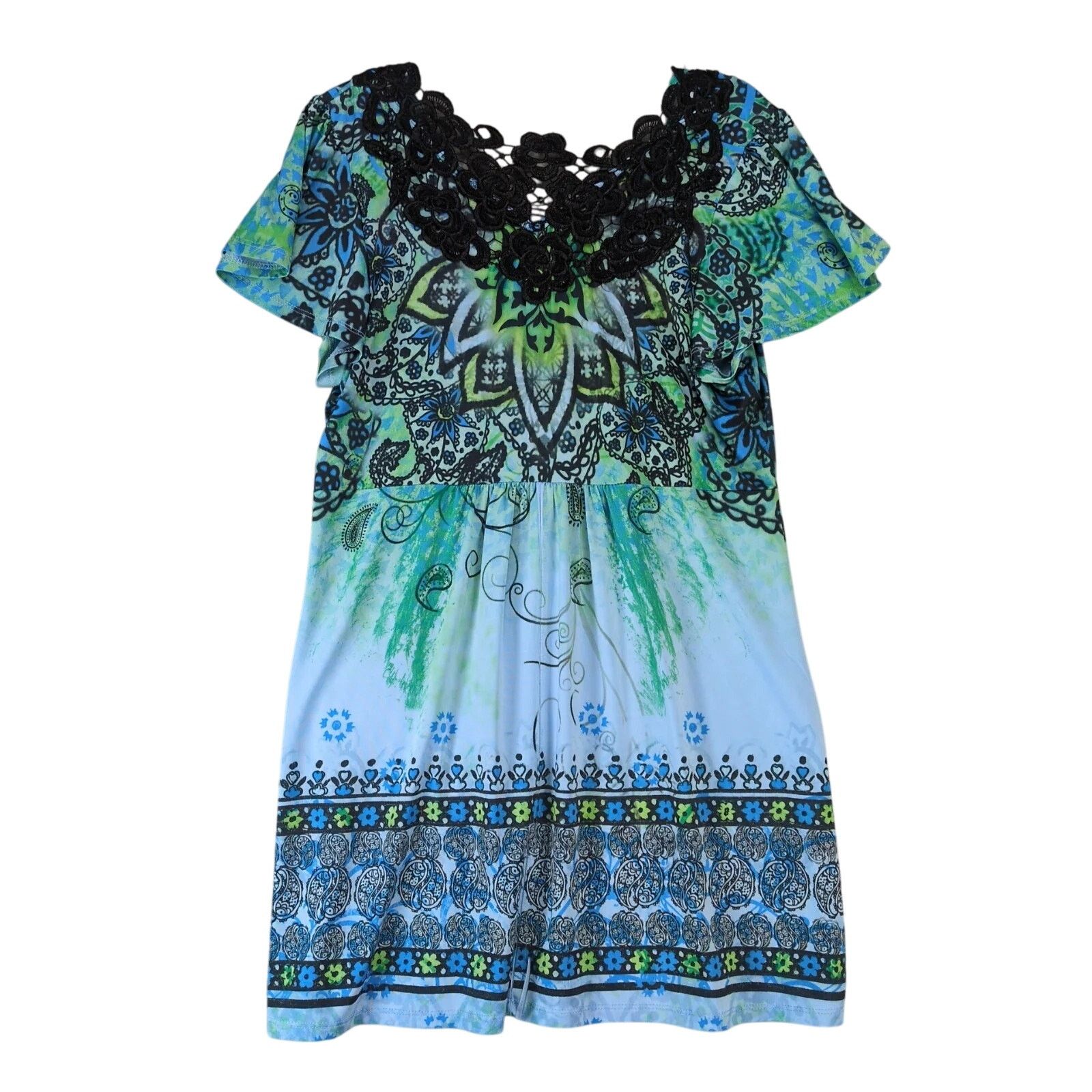 Madison Madison Y2K Babydoll Embellished Satin Top Black Lace M Size M / US 6-8 / IT 42-44 - 2 Thumbnail
