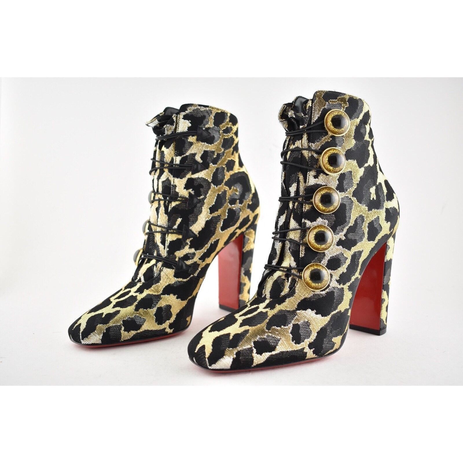 Christian Louboutin Christian Louboutin Lady See 100 Black Gold Lurex Feline y Size US 5 / IT 35 - 8 Thumbnail