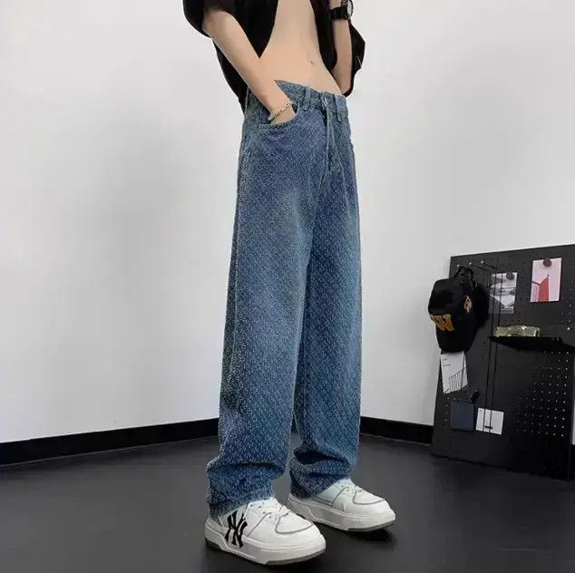 Japanese Brand Loose straight leg slightly flared starry sky jeans Size US 32 / EU 48 - 2 Thumbnail