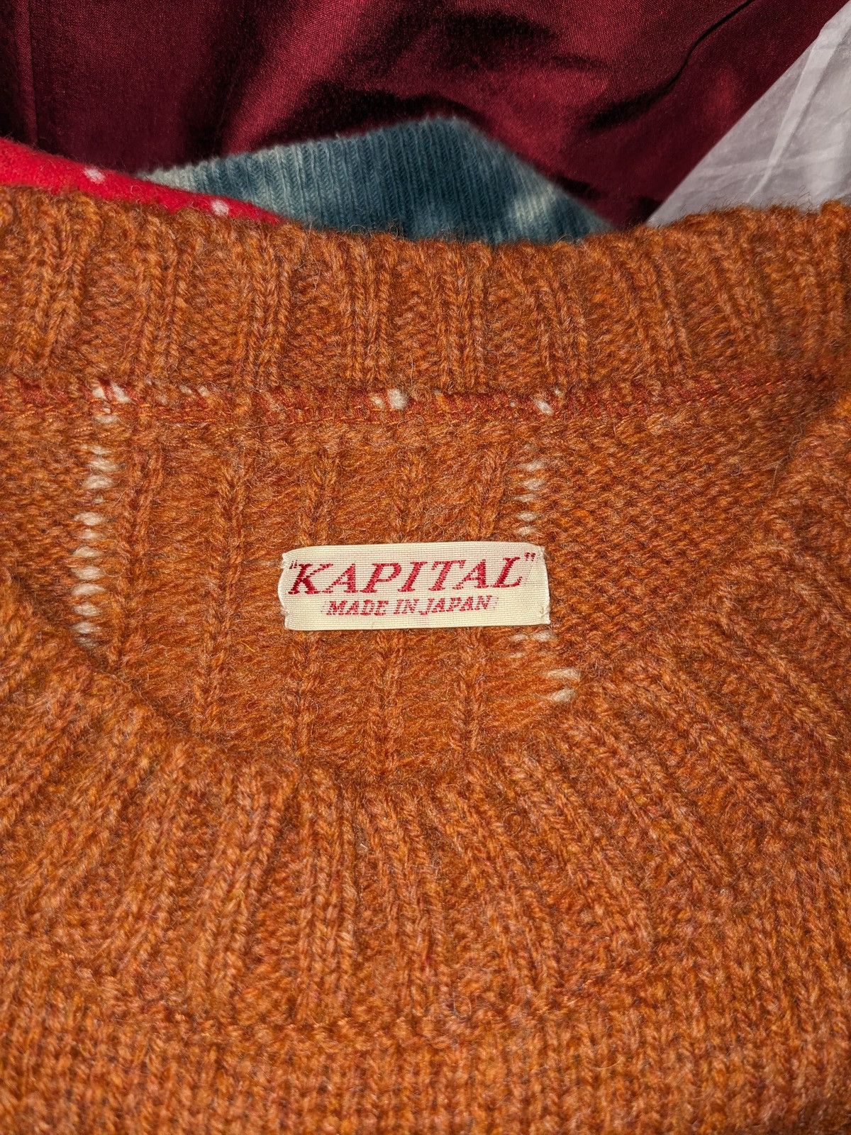 Kapital Kountry Kapital 5G Cotton Knit Bone Crew Sweater Brown Size 1 Size US S / EU 44-46 / 1 - 6 Thumbnail