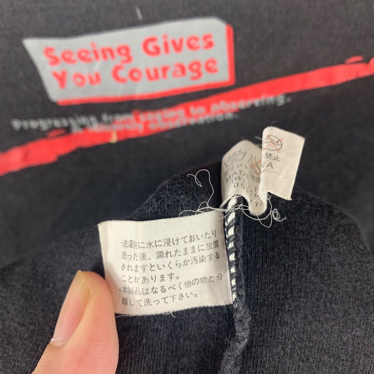Japanese Brand DANGEROUS WARNING punk zipper long sleeve tee Size US L / EU 52-54 / 3 - 13 Thumbnail