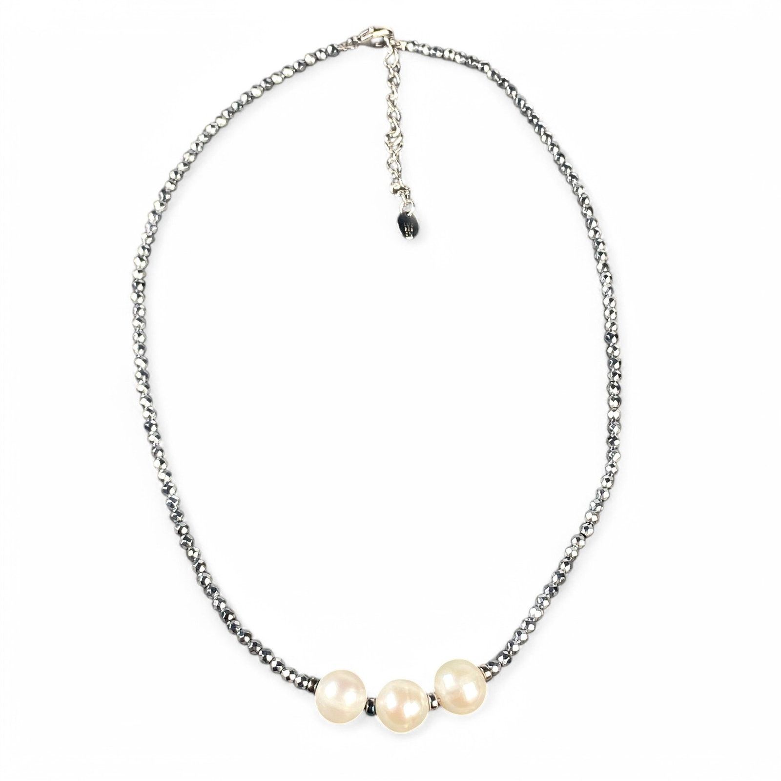 Other Lucas Lameth Choker Necklace Pearl Sparkly Silver Beads Size ONE SIZE - 6 Thumbnail