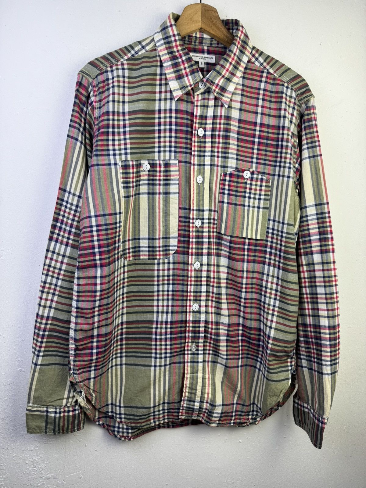 Engineered Garments Engineered Garments Madras Cotton patchwork work shirt Size US S / EU 44-46 / 1 - 2 Thumbnail